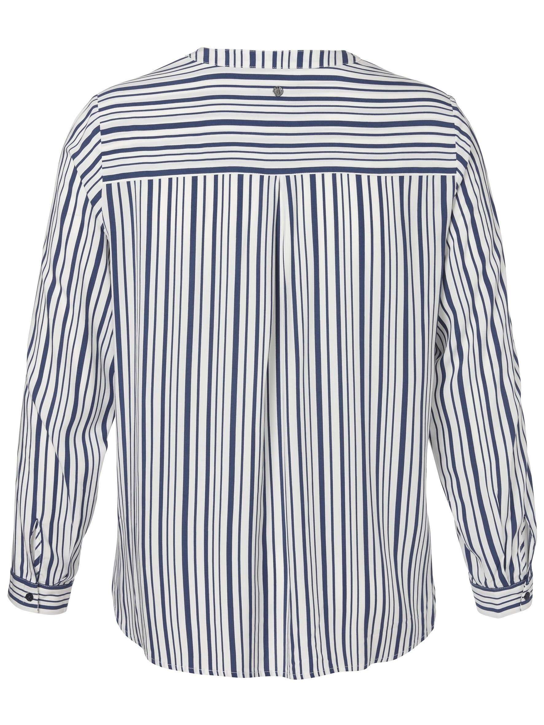 Klassische Bluse FRAPP Allover-Muster mit gestreiftem