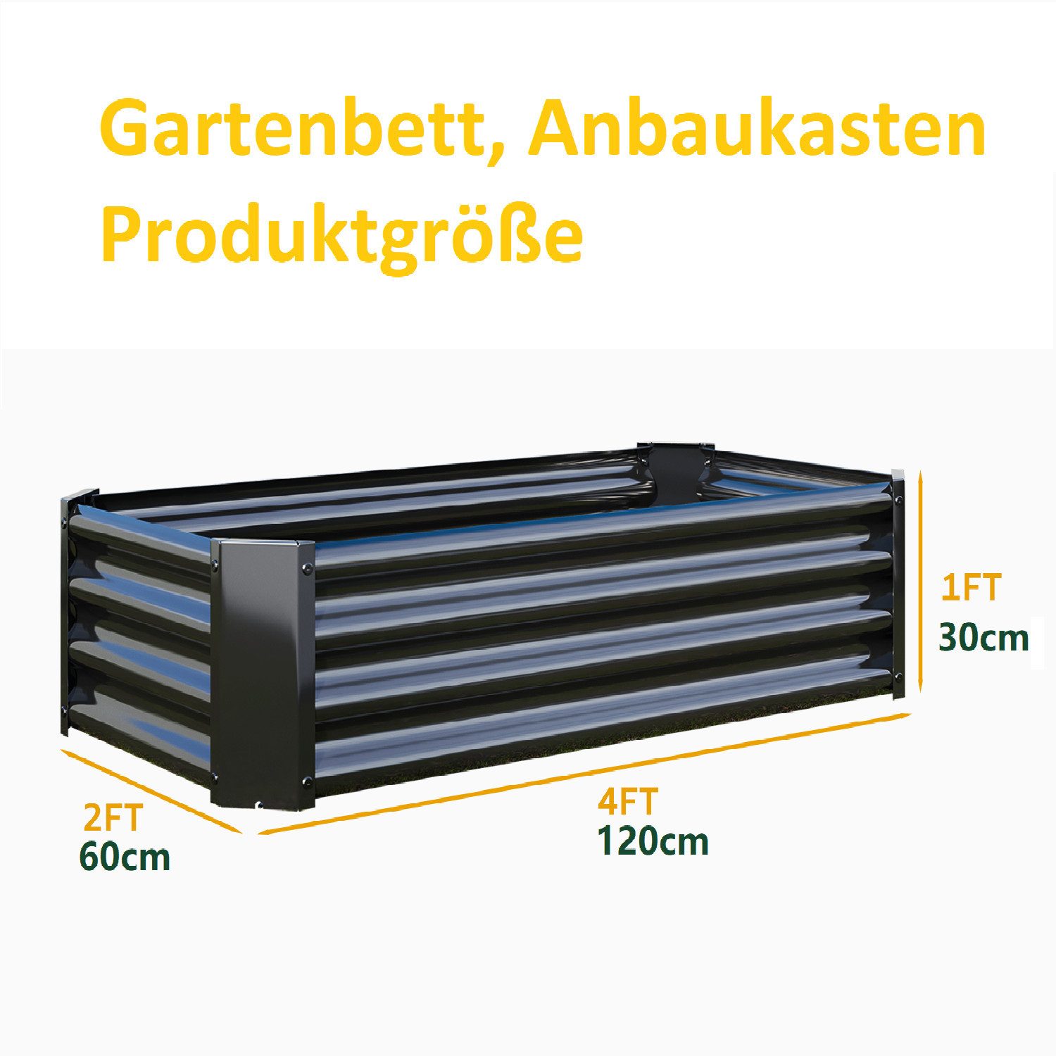 HOMERECOMMEND Hochbeet Quadratische Metall-Anbaukasten, Gartenbett (1 günstig online kaufen