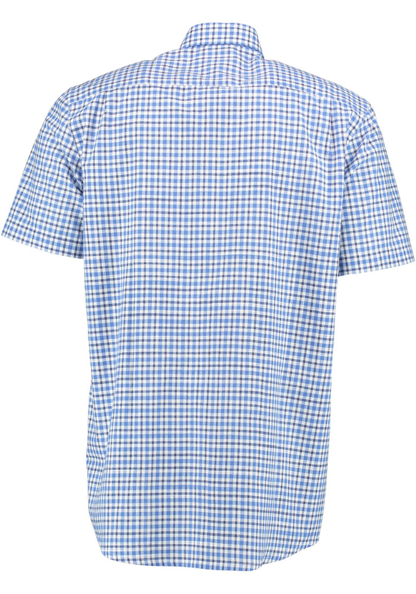 mit Brusttasche Myluc OS-Trachten an Hirsch-Stickerei Trachtenhemd Kurzarmhemd der marine Herren