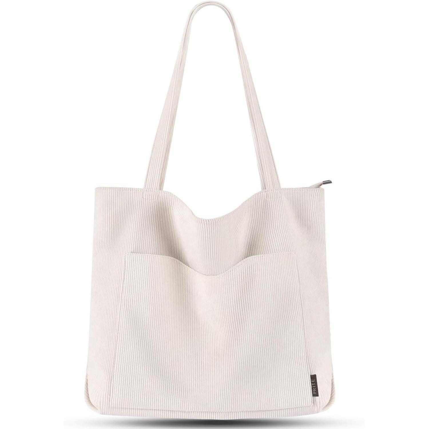 LuxusKollektion Handtasche Damen Handtasche Groß Cord Umhängetasche Beige Shopper Tote Bag