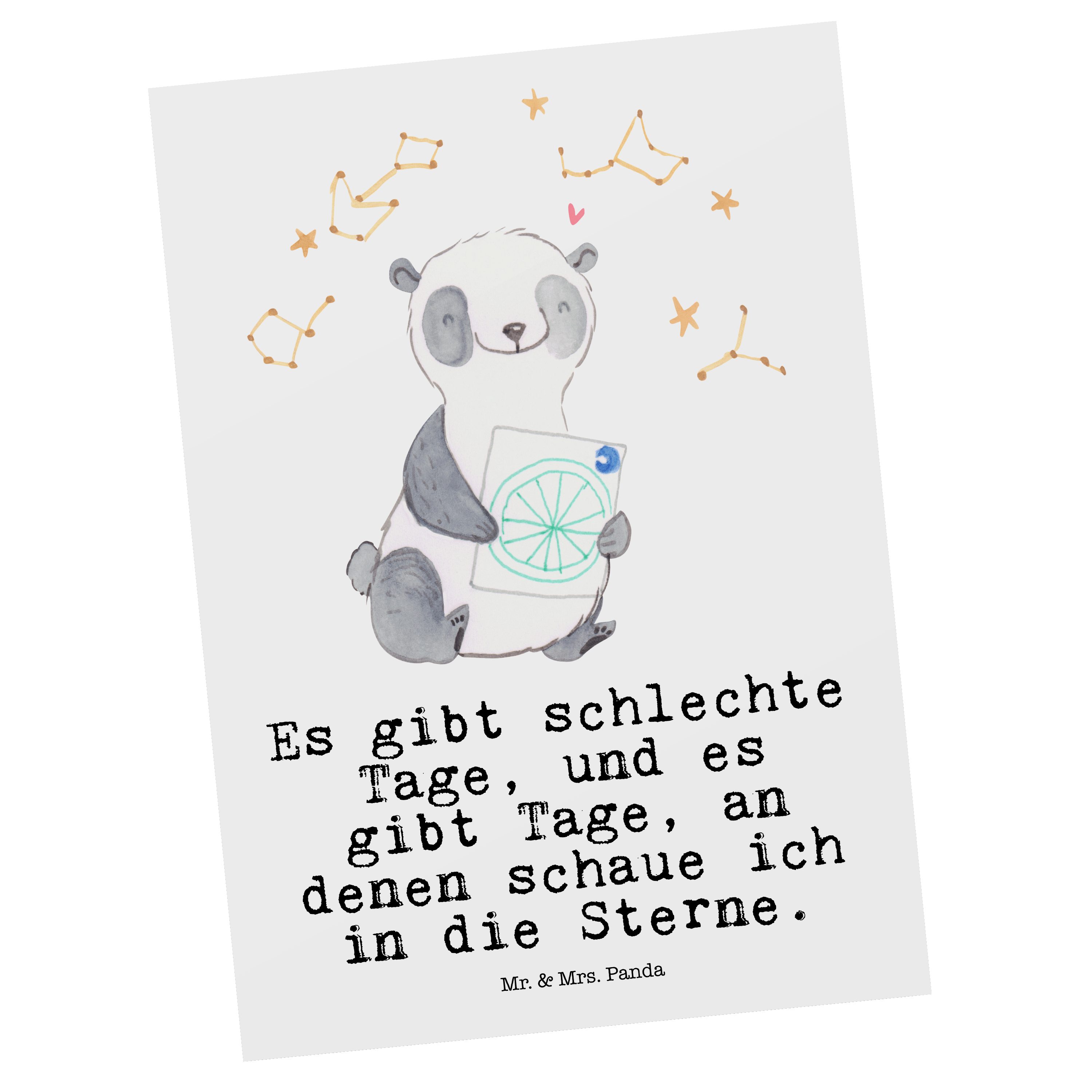 Horoskop, - Astrologie Postkarte Mrs. Mr. Ein Geschenk, Panda & Weiß - Geschenkkarte, Tage Panda