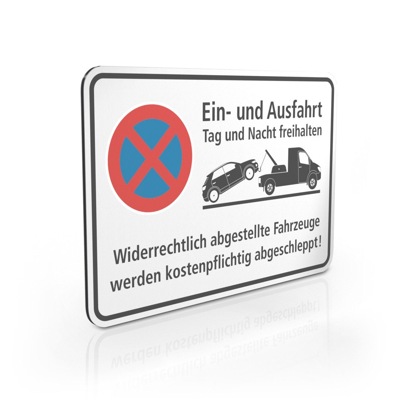 SafetyMarking Hinweisschild Ein- und Ausfahrt Tag und Nacht freihalten - Halteverbot