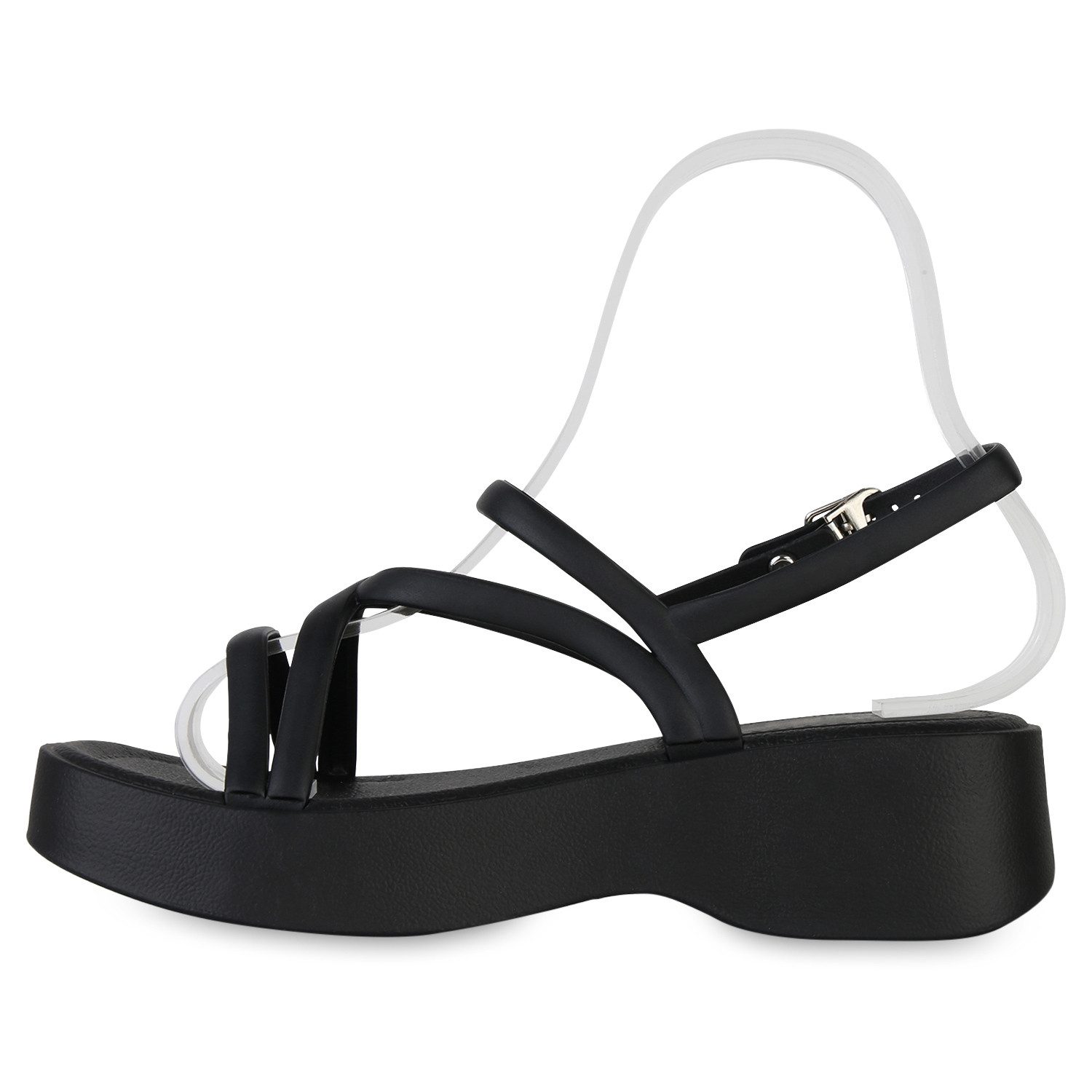 VAN HILL 841596 Plateausandaletten Damen Plateau Sandaletten Freizeit Riemc günstig online kaufen