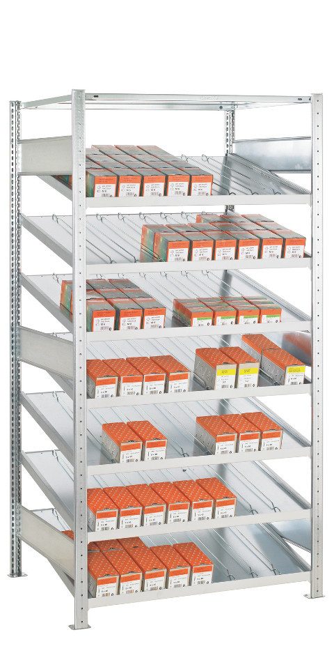 Steckregal GR, Kanbanregal MULTIplus150, 2000 x 1000 x 600 mm