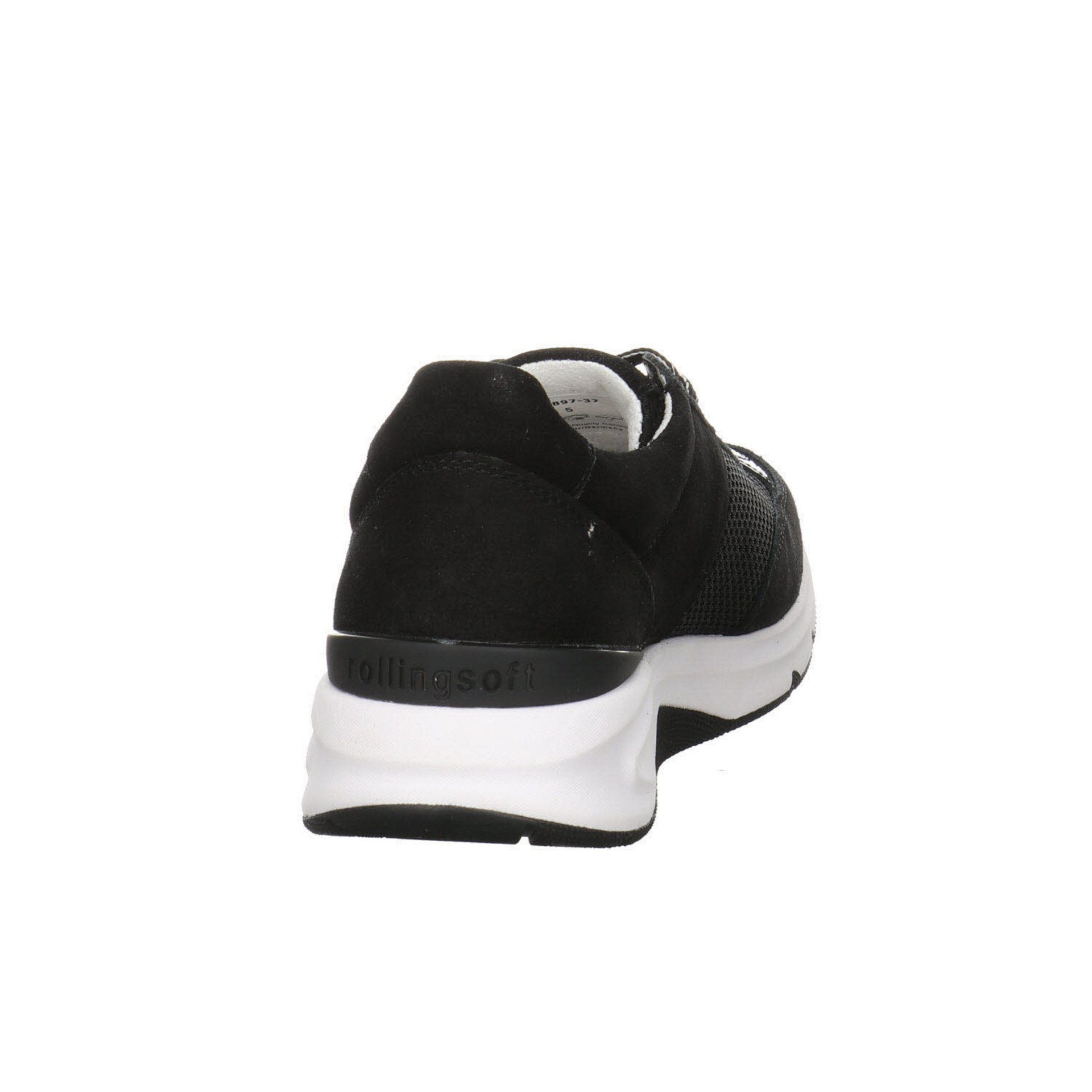 Leder-/Textilkombination Rolling Soft schwarz Gabor Schnürhalbschuhe Damen Schnürschuh Sneaker
