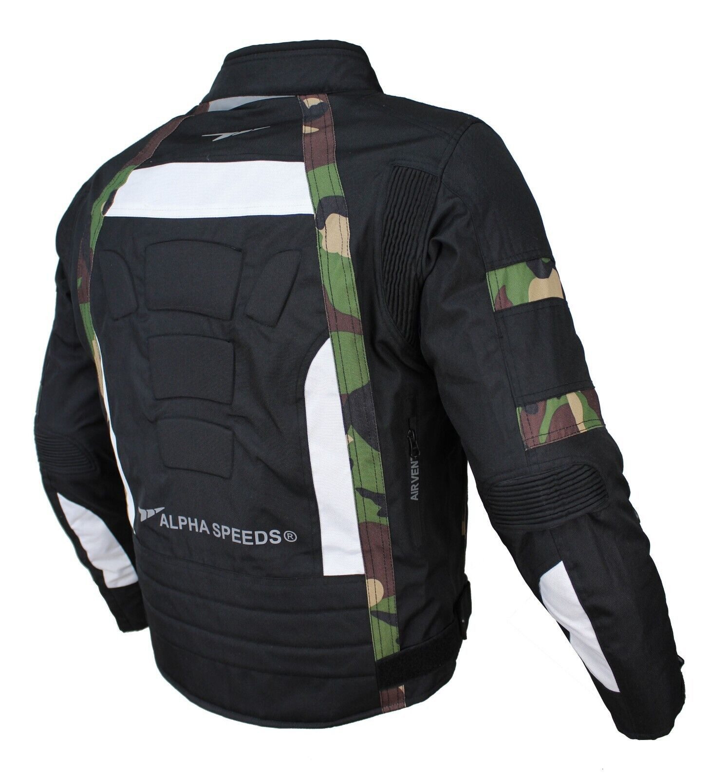 Alpha Speeds Motorradjacke Herren Motorrad Biker Textil Jacke Wasserdicht Jacke mit Protektoren Belüftungssysteme, Innenjacke trennbar: All Season, SLIM Camo-Gr – Bild 3 von 5
