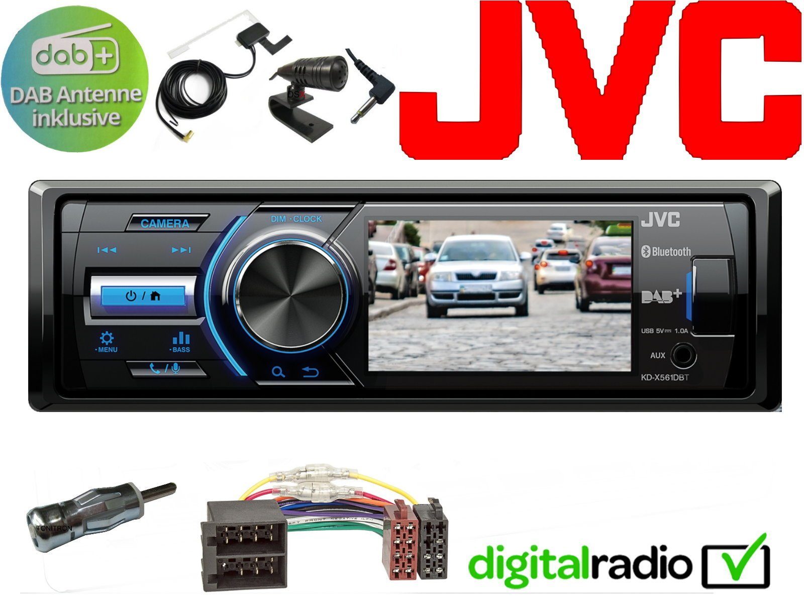 W) 45 (Digitalradio Radio DSX Opel DAB+ für USB JVC Astra TFT Autoradio G Bluetooth (DAB),
