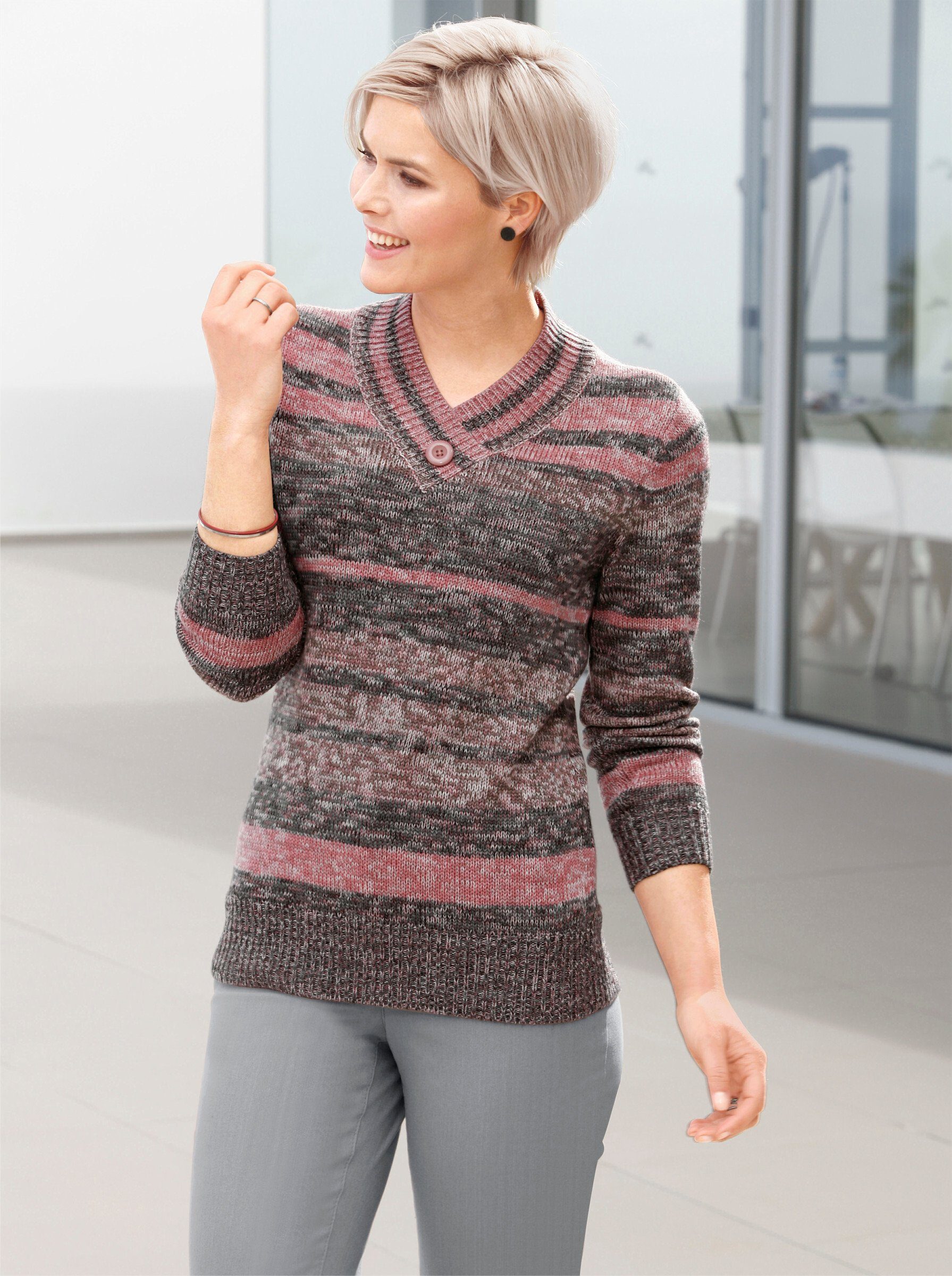 Strickpullover V-Ausschnitt-Pullover