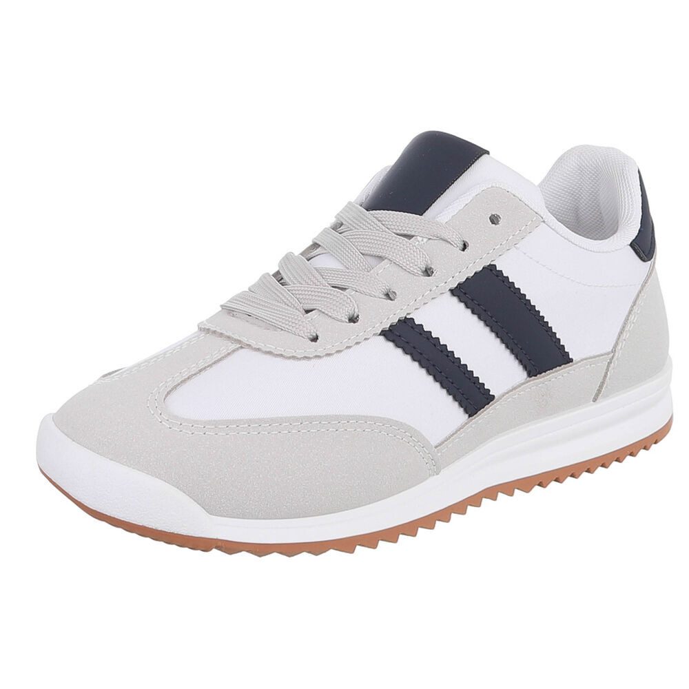 Ital-Design Damen Sneaker mit Schnürung und Profilsohle Sneaker (91742578) Flach Sneakers Low in Weiß
