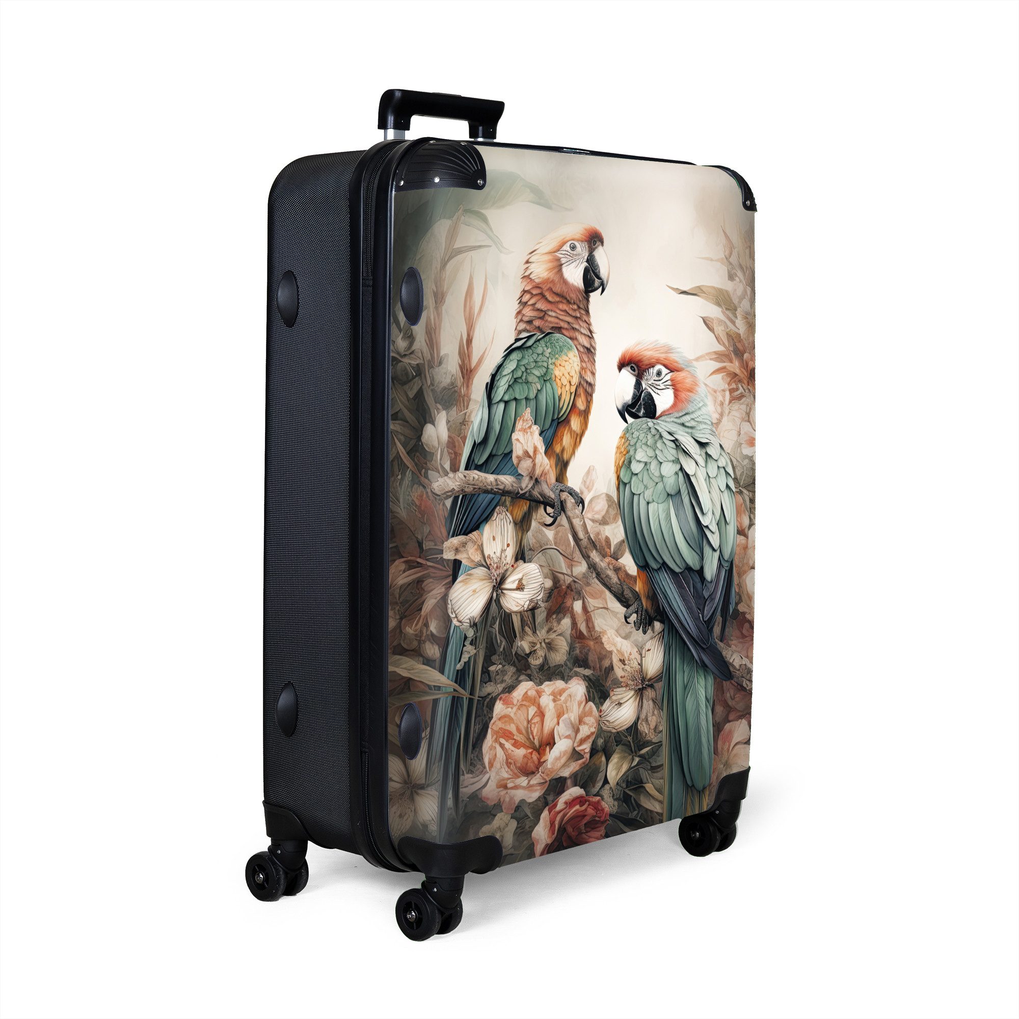 NoBoringSuitcases.com© Hartschalen-Trolley Papageien - Vögel - günstig online kaufen