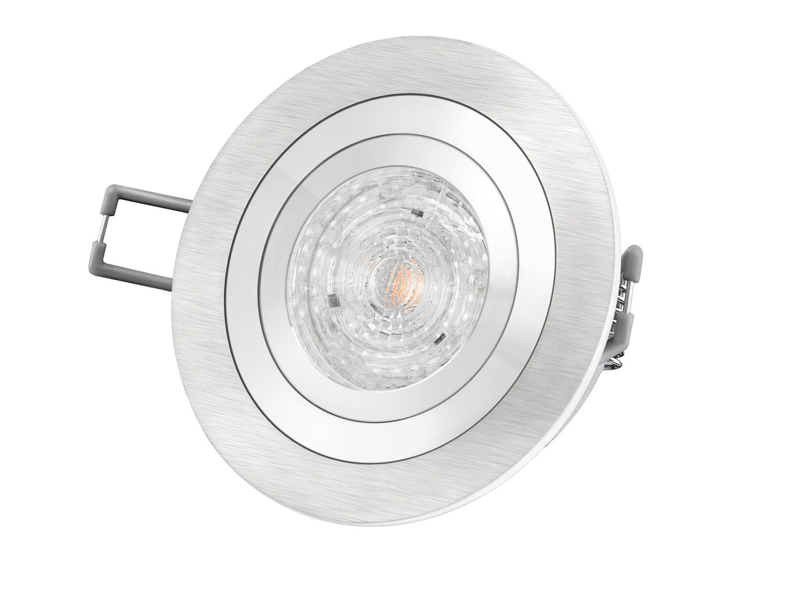 SSC-LUXon LED Einbaustrahler RF-2 Aluminium LED-Einbauleuchte Strahler  rund, 4,9W neutral weiss, Neutralweiß