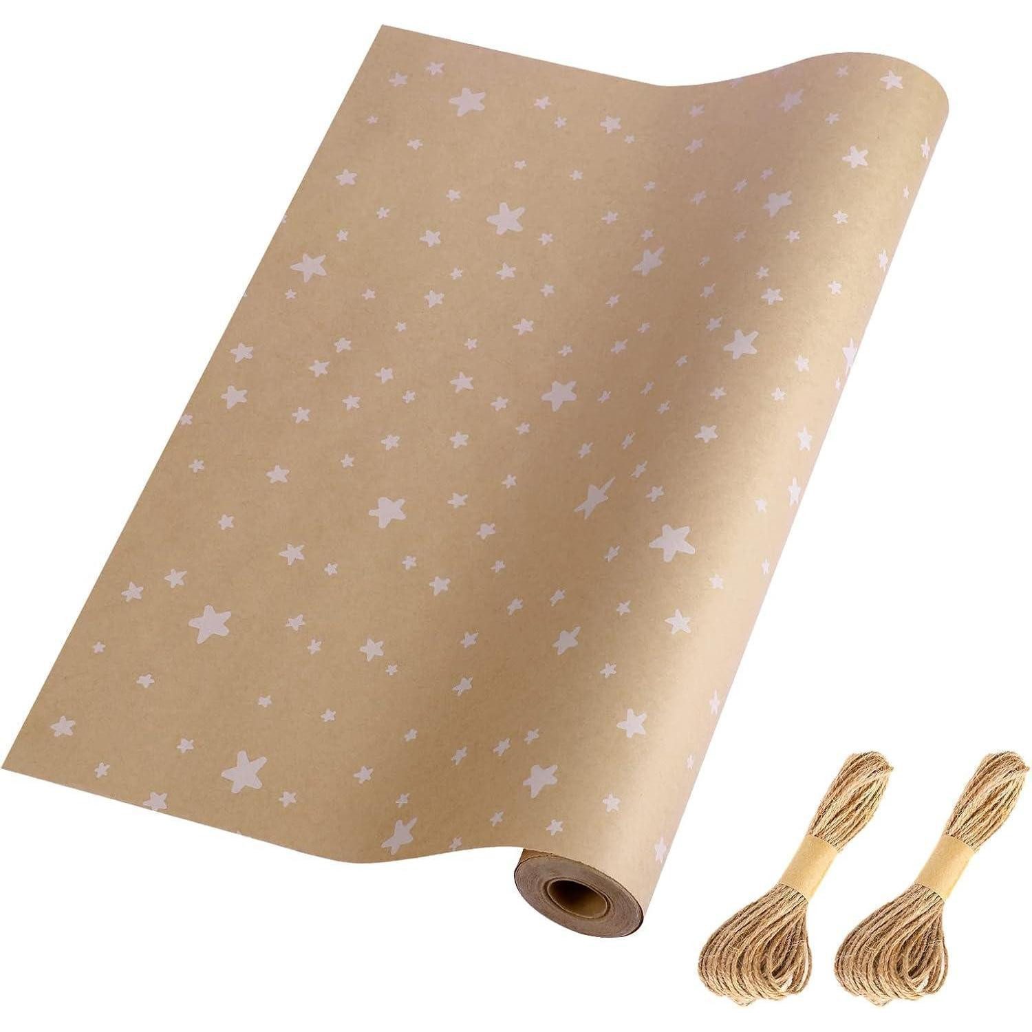 LuxusKollektion Geschenkpapier Geschenkpapier Kraftpapier 43cm 15m braun Weihnachten Stern