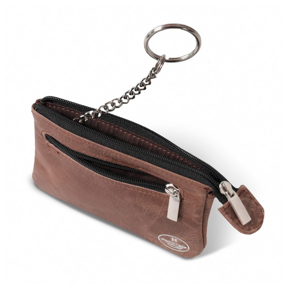 Hamosons Schlüsseltasche Großes Schlüsseletui / Schlüsselmäppchen, Leder, Braun, Hamosons 159