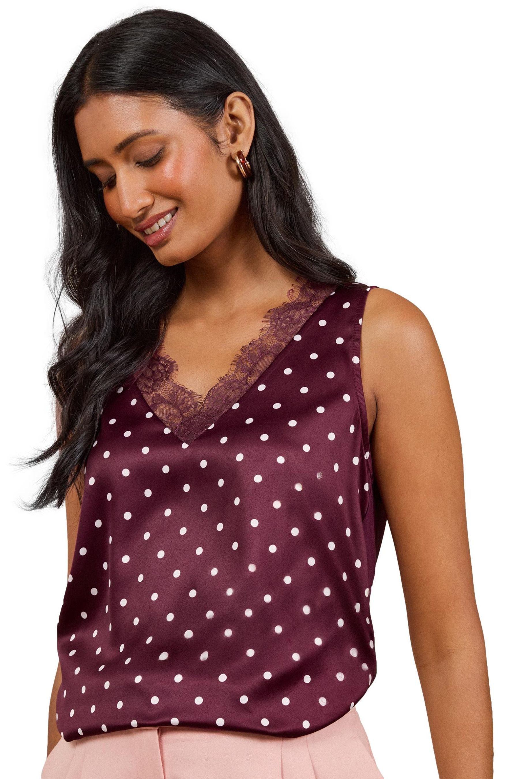 Love & Roses Trägertop Love & Roses Satin-Trägertop mit Spitze, Regular (1-tlg)