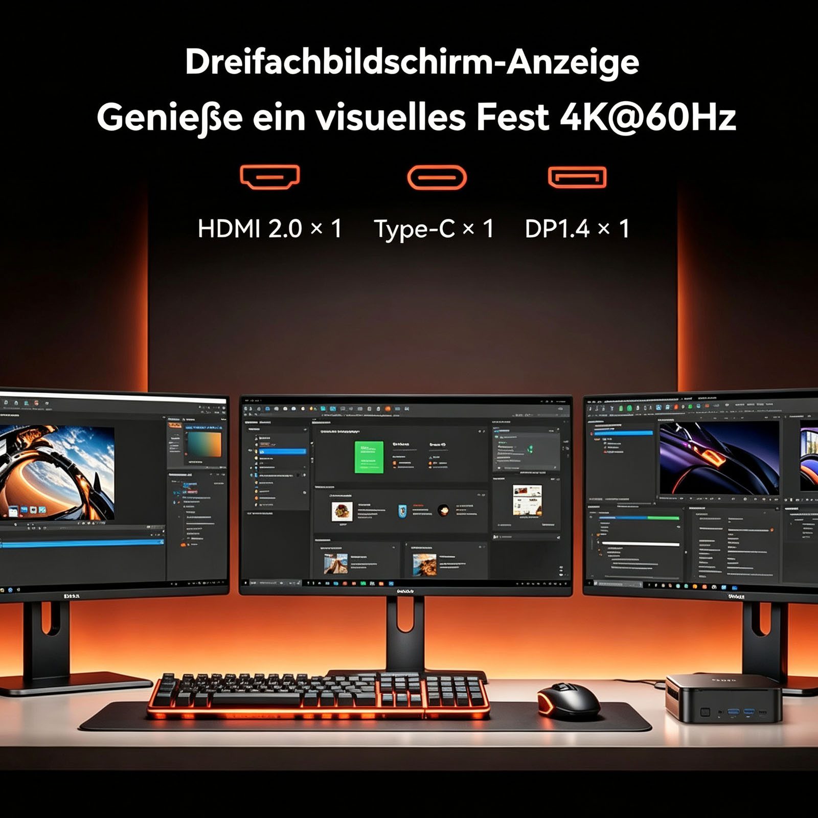 NiPoGi E3B AMD Ryzen 7 7730U (8C/16T, bis 4,5 GHz), 16GB RAM, 512GB/1 TB SSD Mini-PC (AMD Ryzen 7 7730U, AMD Radeon™ Graphics (Vega 8), 16 GB RAM, 512 GB SSD, Luftgekühlt, Triple-4K-Monitor, WiFi 6, Windows 11 Pro, Leise für Büro & Homeoffice)