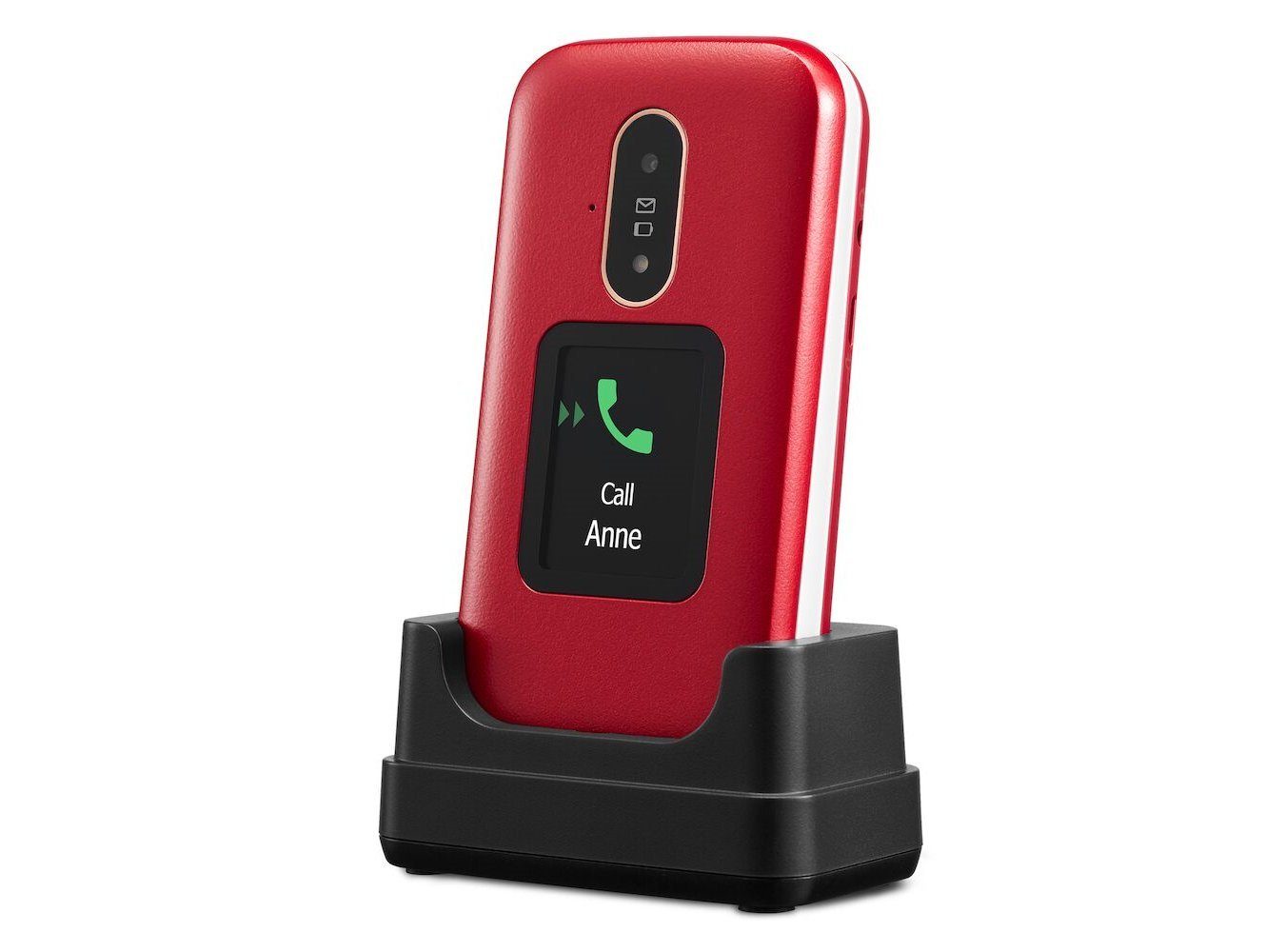 Doro 6880 rot Seniorenhandy (7,11 cm/2.8 Zoll, 128 GB Speicherplatz, 2 MP Kamera, Notruftaste auf der Rückseite, hörgerätekompatibel)