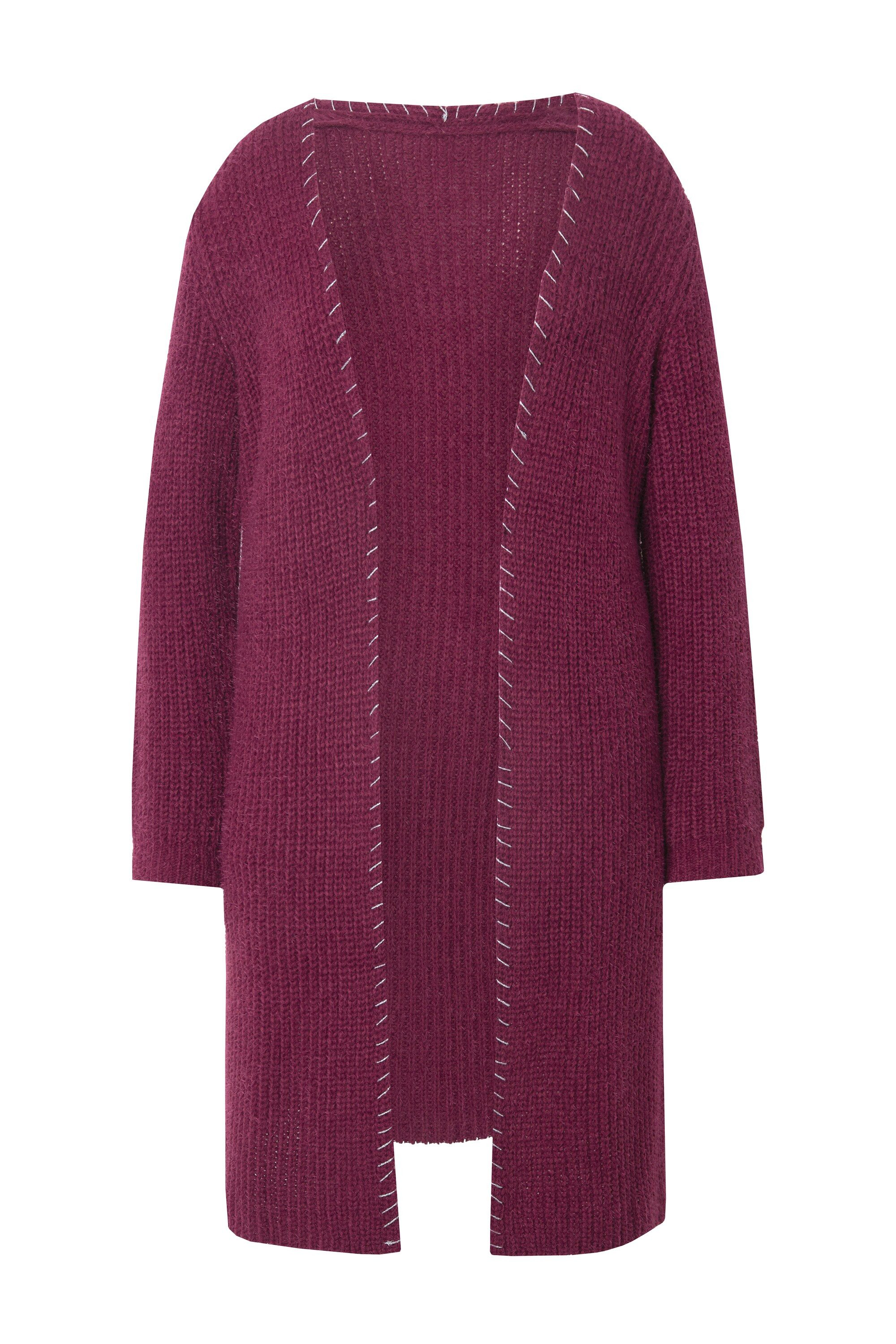 MIAMODA Strickjacke Strickjacke extra lang Ausschnitt günstig online kaufen