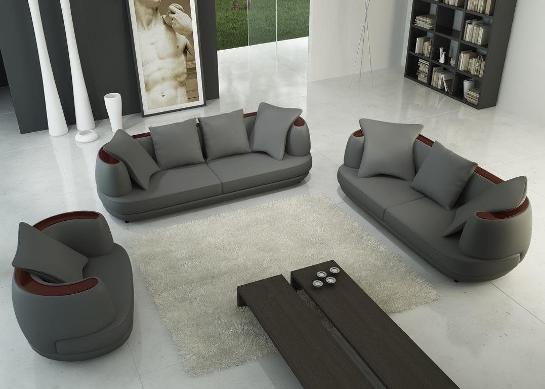 JVmoebel Sofa Sofagarnitur Design Couch 3+2 Set Polster Leder Wohnzimmer  Garnituren 106
