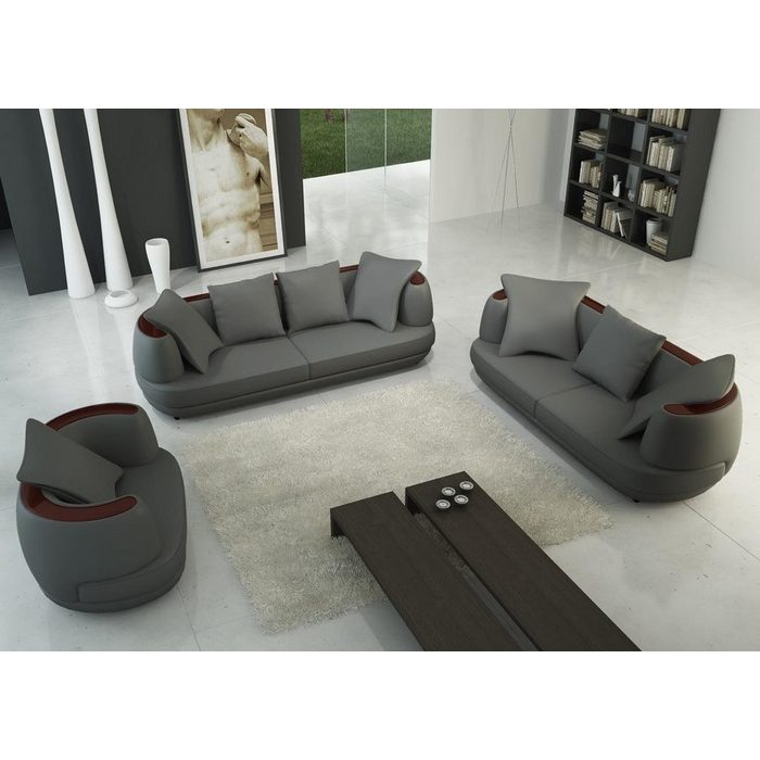 JVmoebel Sofa Sofagarnitur Design Couch 3+2 Set Polster Leder Wohnzimmer Garnituren 106