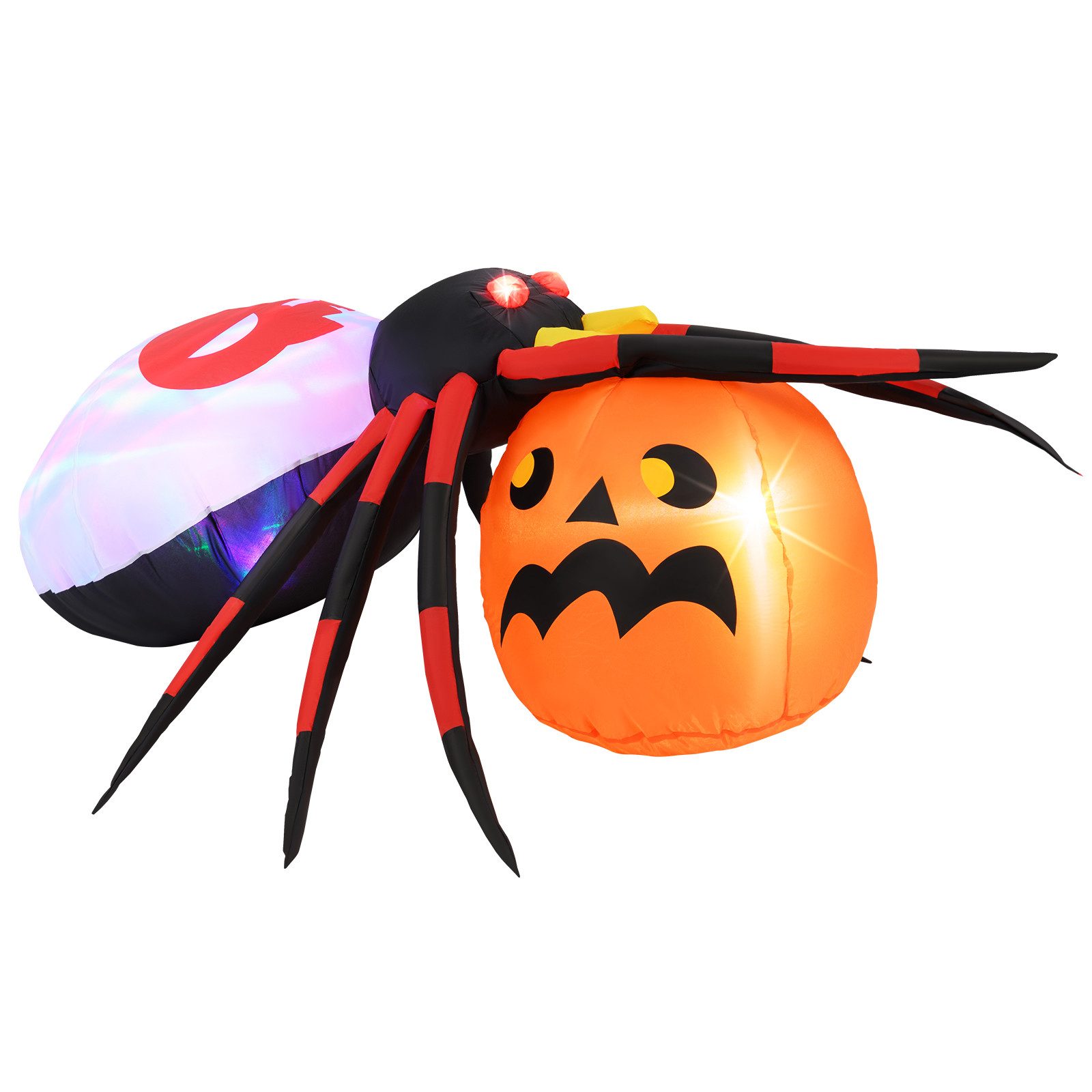 KOMFOTTEU Dekoobjekt, 150cm Lange Riesige Spinne Halloween aufblasbare Dekoration