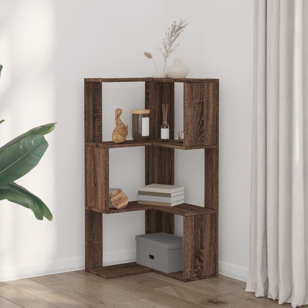 vidaXL Bücherregal Eck-Bücherregal 3 Böden Eichen-Optik günstig online kaufen
