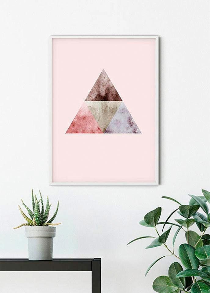 Komar Poster Triangles Schlafzimmer, Top Formen, (1 Kinderzimmer, St), Kunst Wohnzimmer Red