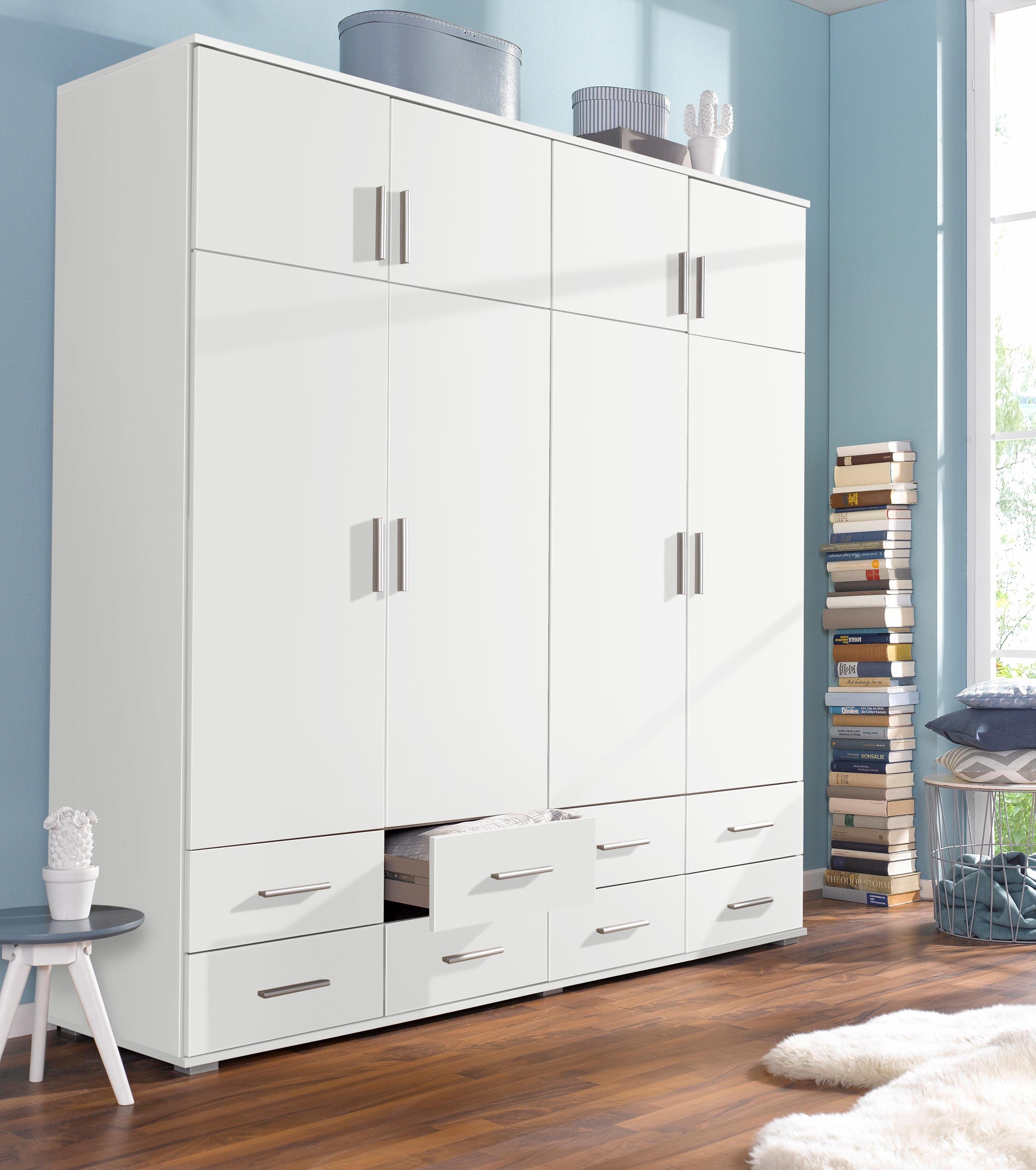 rauch Kleiderschrank Schrank Drehtürenschrank Ankleide Garderobe Schlafzimmerschrank KEMI (Breiten: 90/135/180 cm, Höhe 194 cm) mit Schrankaufsatz und Schubladen, extra viel Stauraum MADE IN GERMANY
