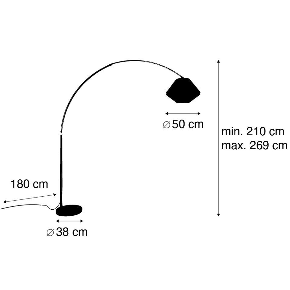 Qazqa Bogenlampe Xxl, ohne Leuchtmittel, Warmweiß, QAZQA Bogen­lampe, e27, Grün, Velours, classic-antique