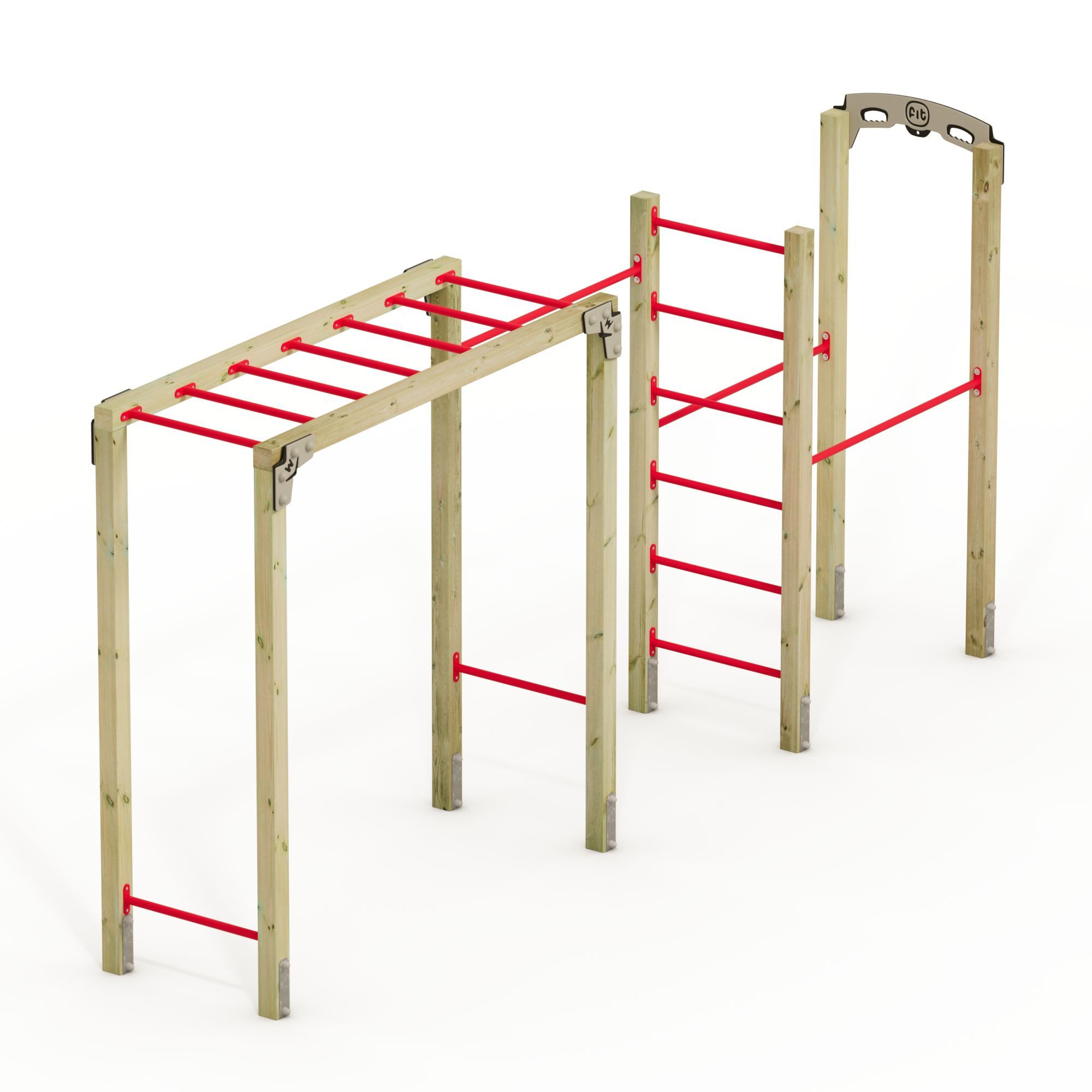 Wickey Klettergerüst Fit Base 810 – Gartentrainingsgerät mit Klimmzugfunktion & Sprossen, (Kraftstation, Fitnessstation, Sportgeräte für zuhause, Workout, Krafttraining, Gymtower, Fitnessturm, Fördert Kraft, Gleichgewicht, Koordination & Familienzeit), extrem witterungsbeständig mit 5 Jahren Garantie*