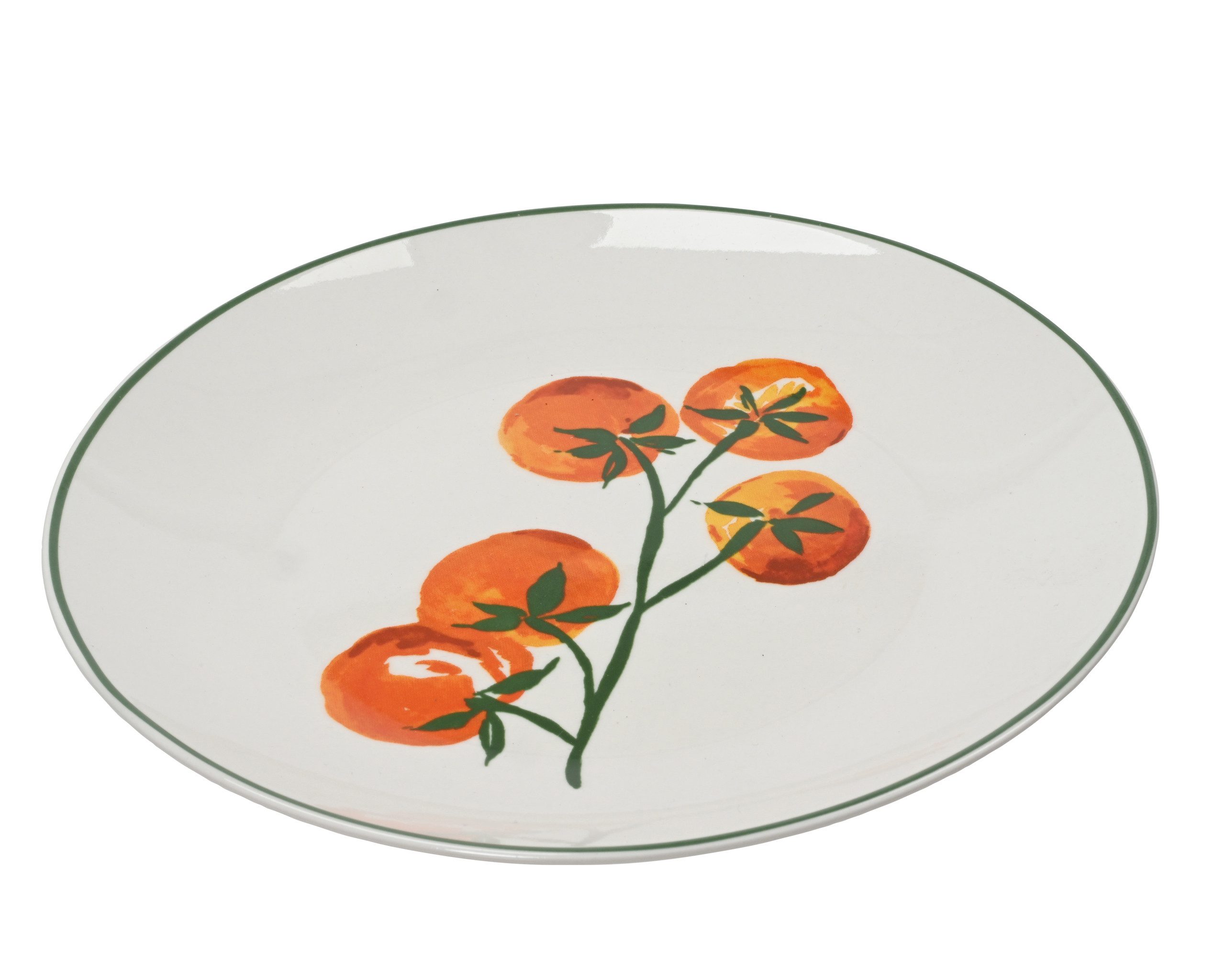 Decoris season decorations Teller, Frühstücksteller Porzellan 20,2x2,3cm mit Tomaten Motiv Weiß Rot Grün