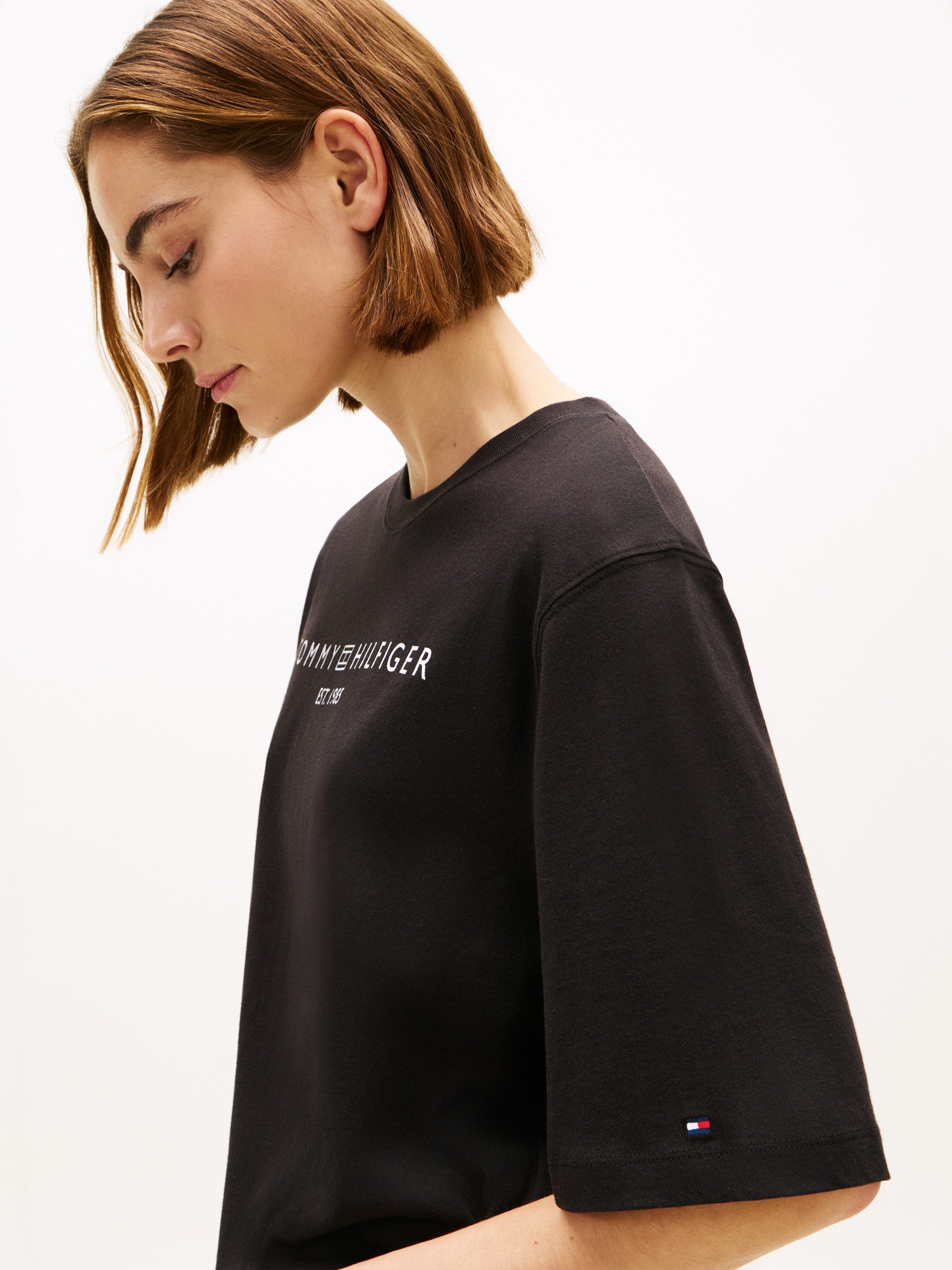 Tommy Hilfiger Langarmshirt CORP LOGO TRAPEZE C-NK TEE