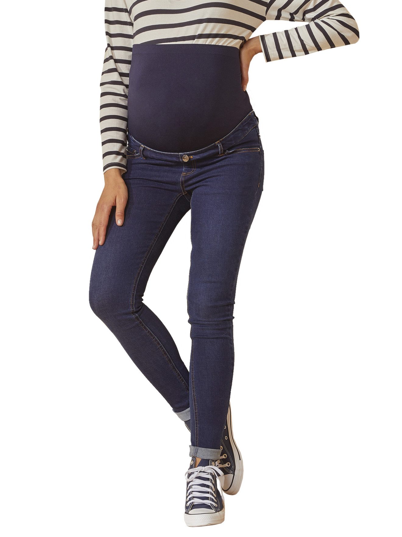 7/8-Caprijeans Umstands-Jeans mit Stretch-Einsatz, Skinny-Fit