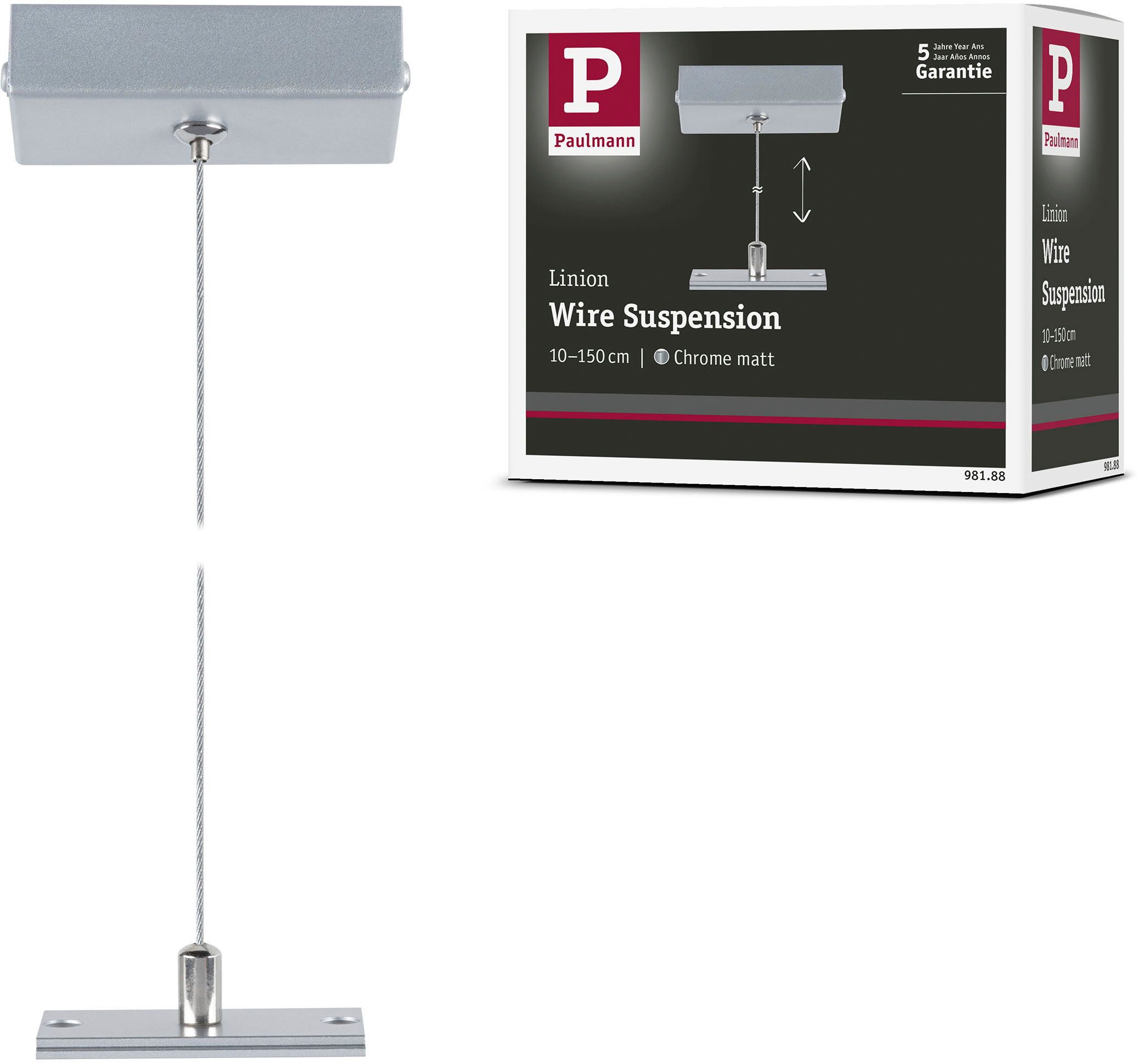 Paulmann Stromschienensystem Linion Seilabhängung 1,5m, 0,15 cm, (1-tlg)