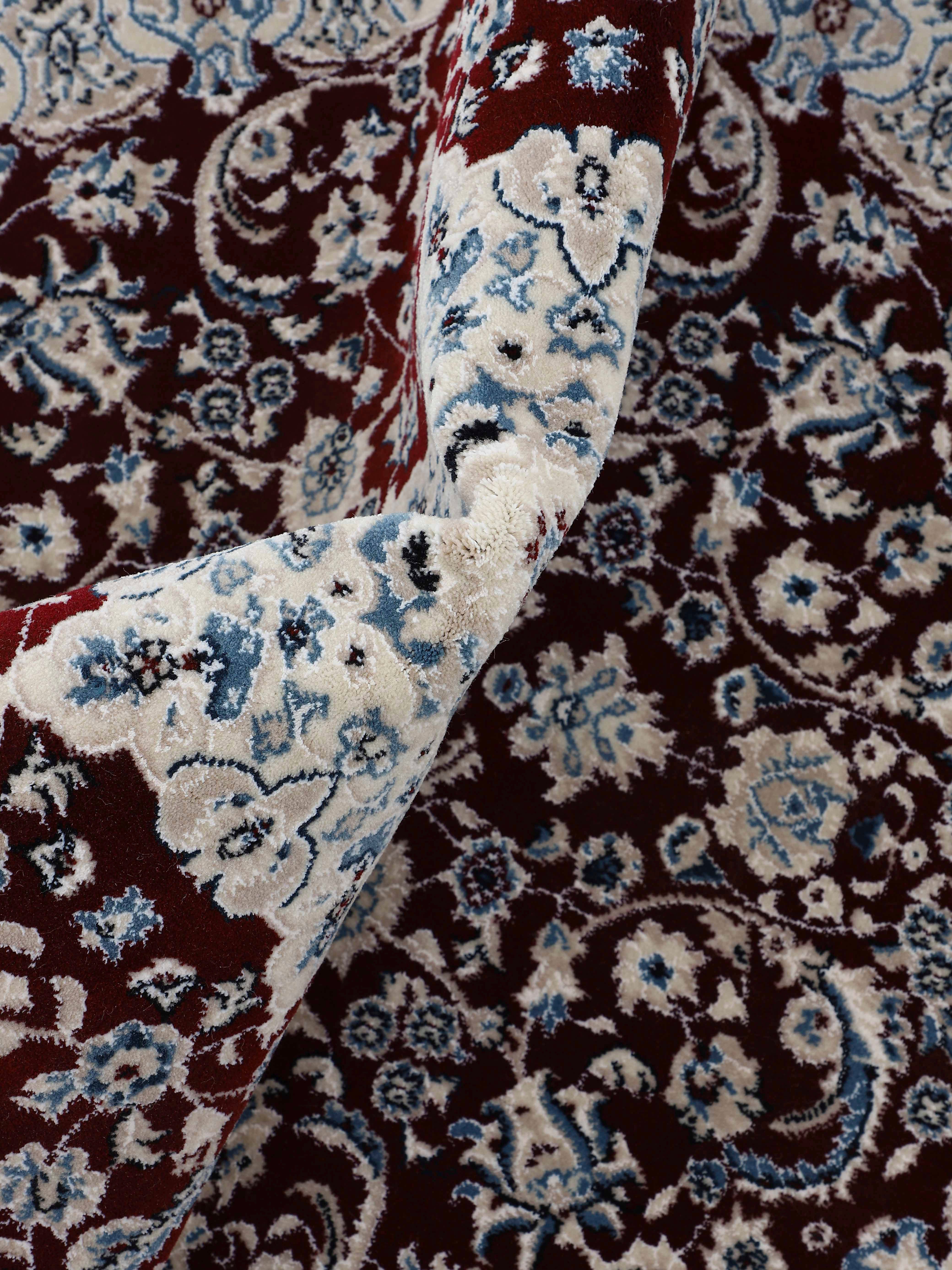 rot 8 Höhe: Orient Kurzflorteppich, rund, Diane, mm, Teppich Look Nain carpetfine,