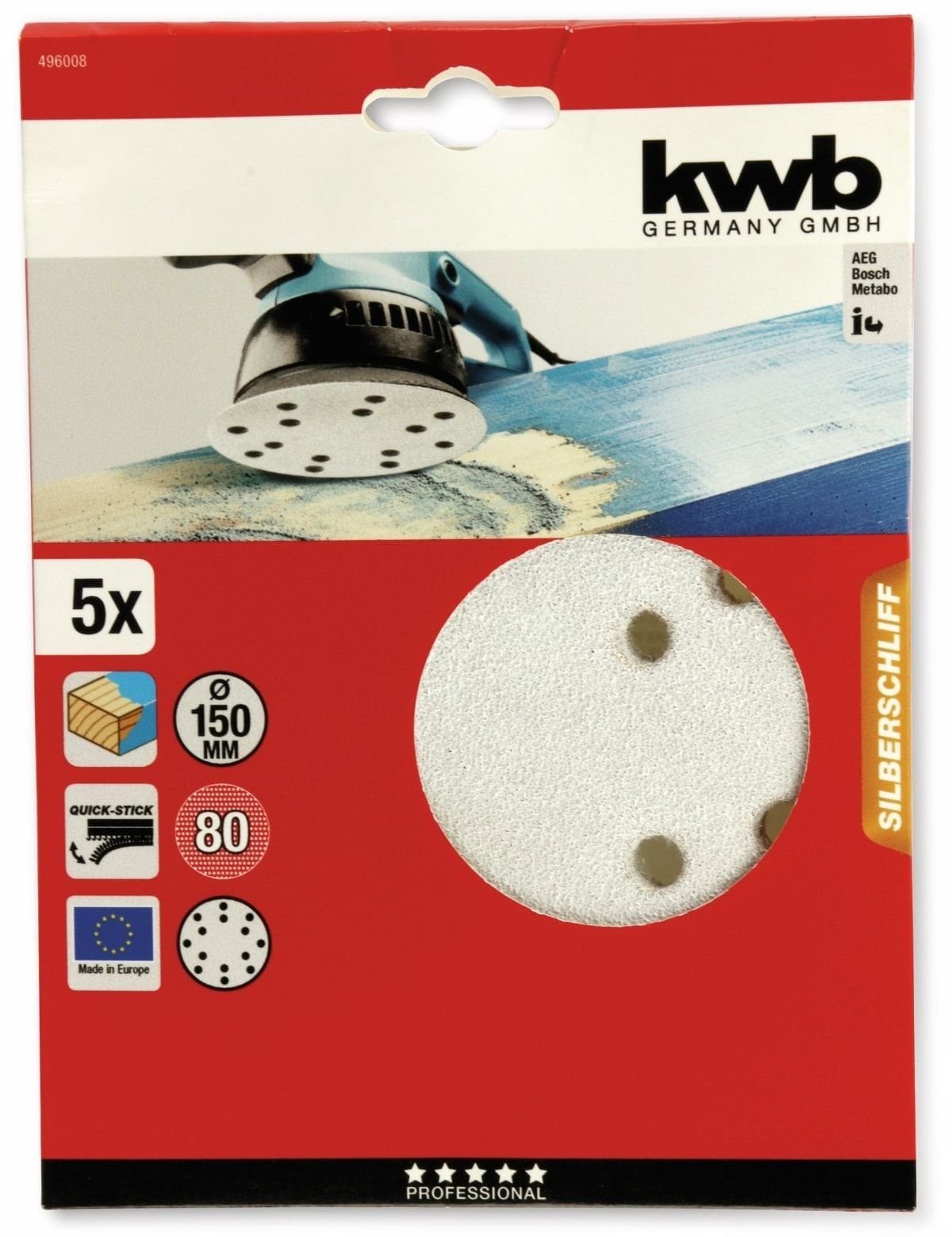 kwb Schleifpapier KWB Exenter-Schleifscheiben-Set, Ø150mm, Körnung | Schleifblätter