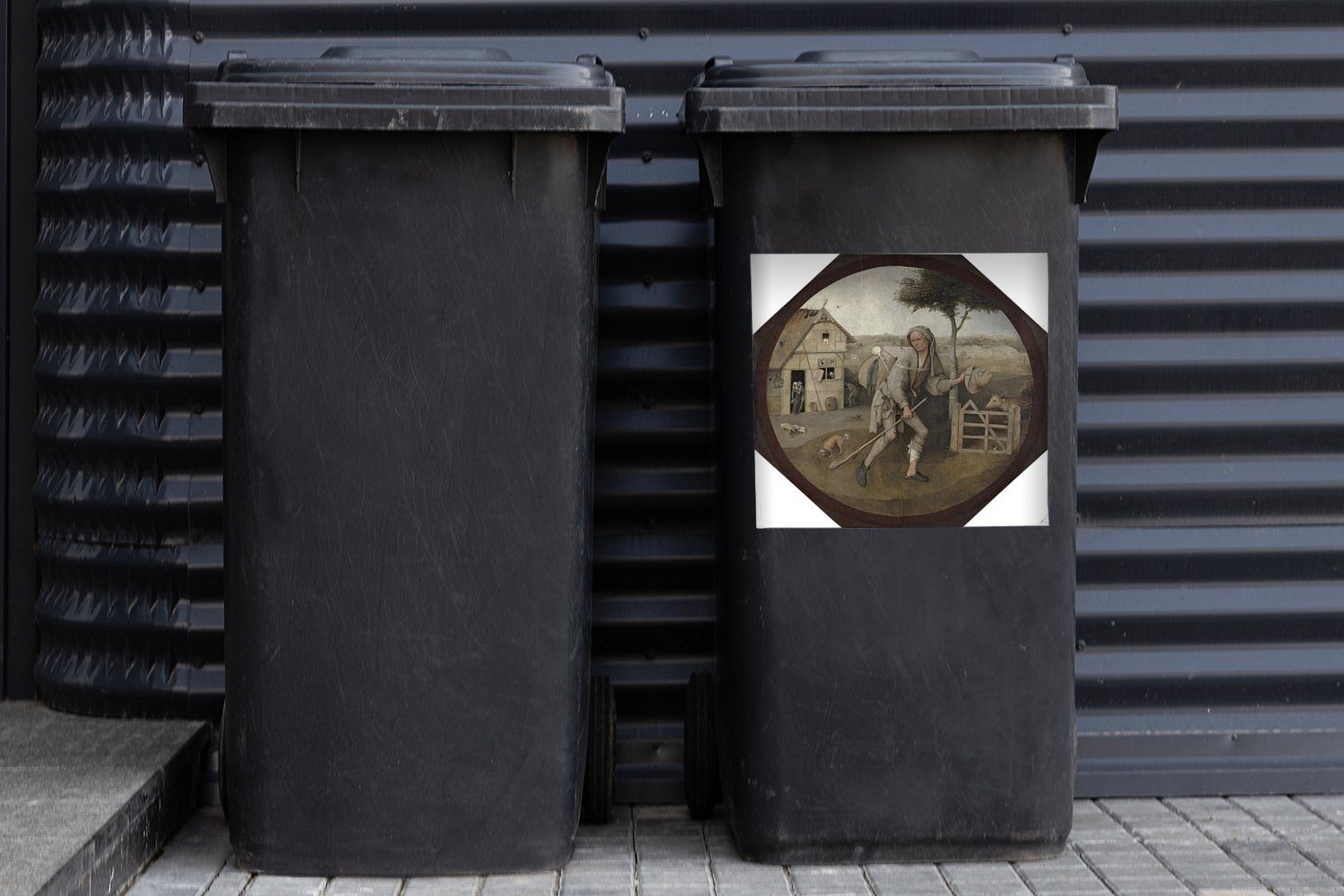 Hieronymus MuchoWow von Bosch Mülleimer-aufkleber, Container, Hausierer (1 Abfalbehälter Gemälde St), - Der Sticker, Wandsticker Mülltonne,