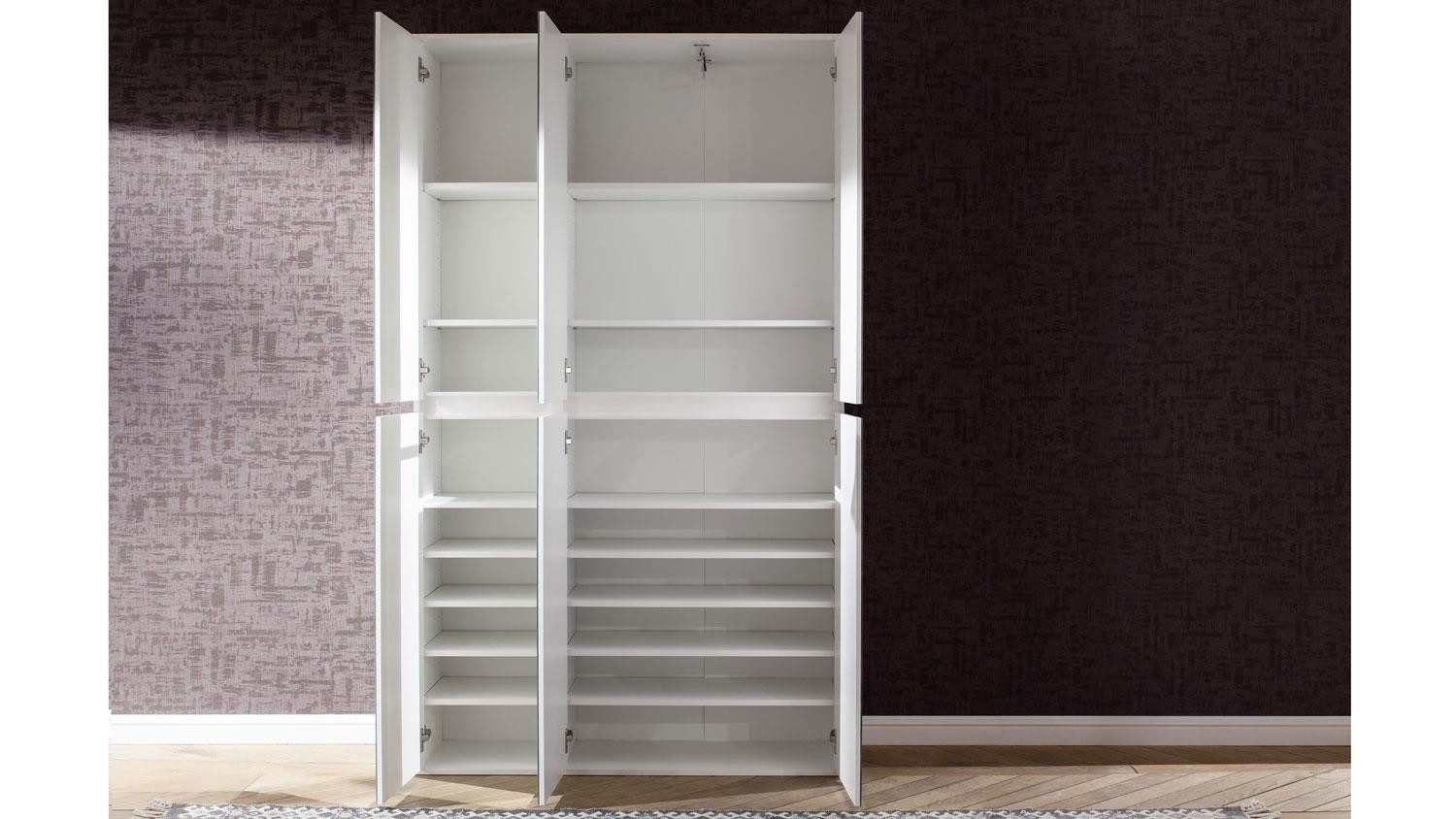 trendteam Garderobenschrank Garderobenschrank Mirror Schuhschrank 6-trg Spiegelfront