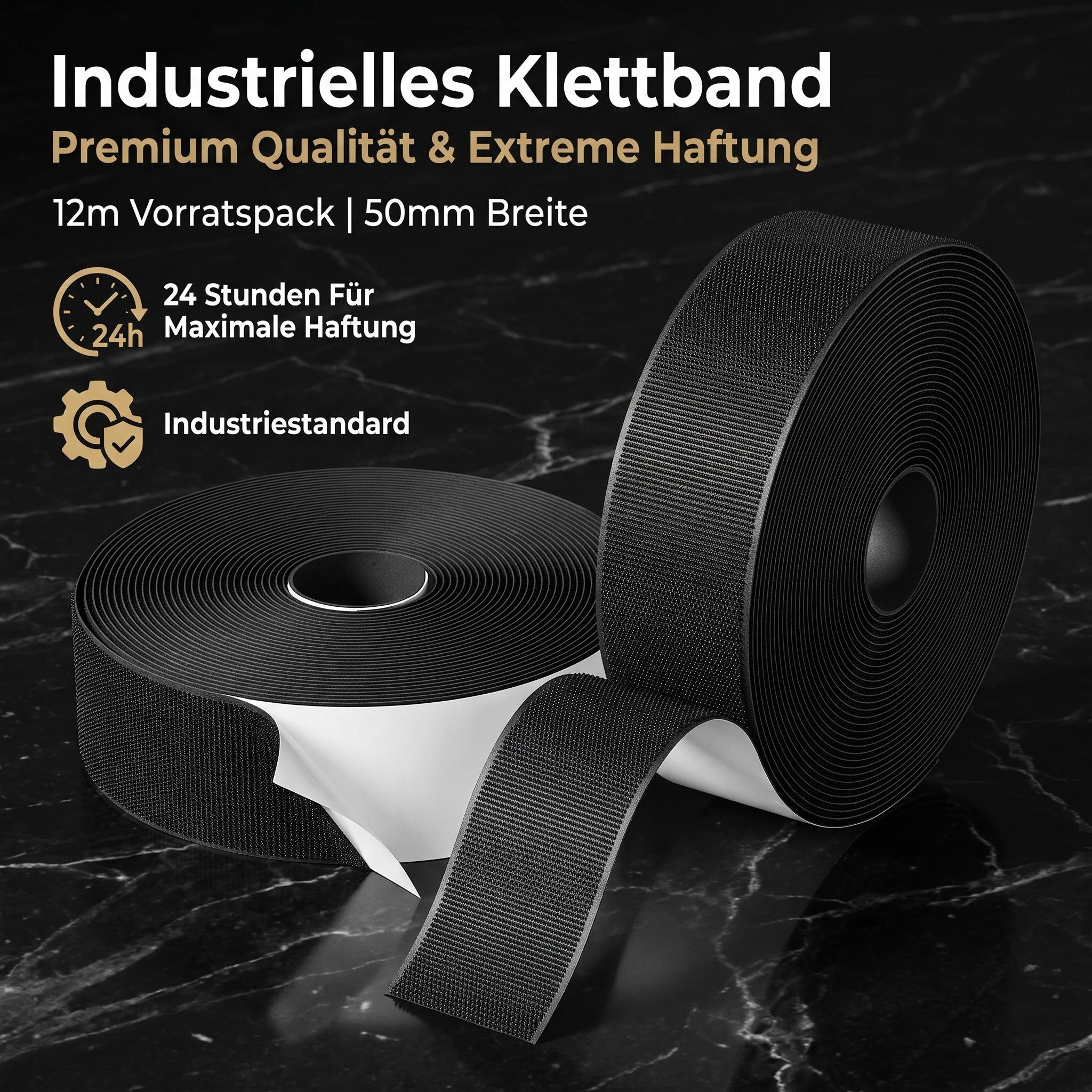 AIMAX Klettband Klettband selbstklebend extra stark 12m x 50mm Haushalt & Büro