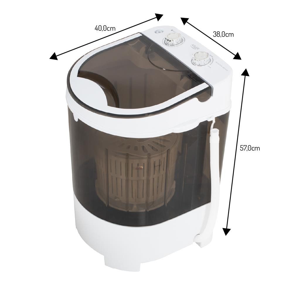 ADLER EUROPE Wäscheschleuder AD 8056 Mini Waschmaschine, 4 kg Waschen, 2 kg Schleudern, kompakt Camping kleine Wohnungen