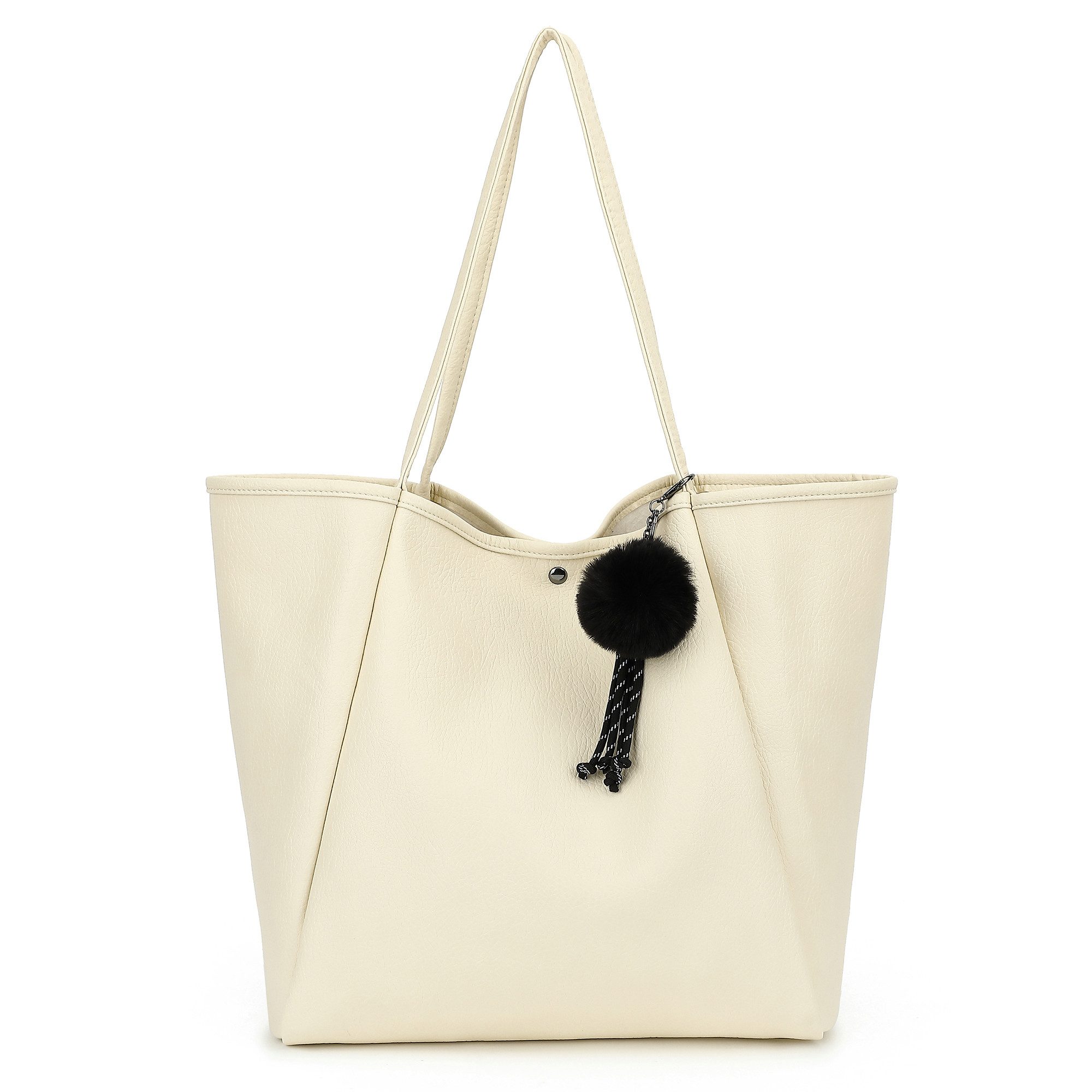 Schultertasche Damen Magnetverschluss Umhängetasche PU Leder Tote Shopper Bag