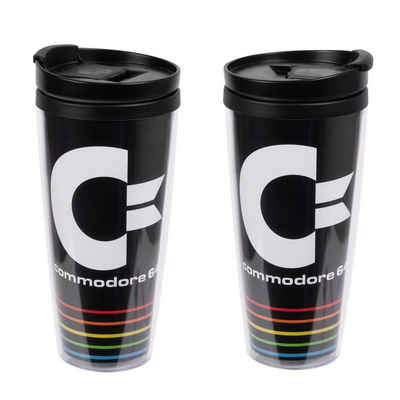 United Labels® Coffee-to-go-Becher »Commodore 64 Coffee-To-Go Becher Thermobecher Isolierbecher Kaffeebecher 250 ml«, Kunststoff (PP/PVC)