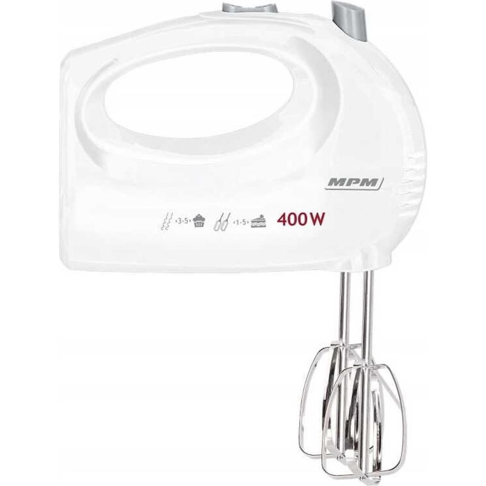 MPM Handmixer MMR-25, 400 W, 5 Geschwindigkeiten, Rührersicherung, Auswurftaste, 1,2-m-Kabel