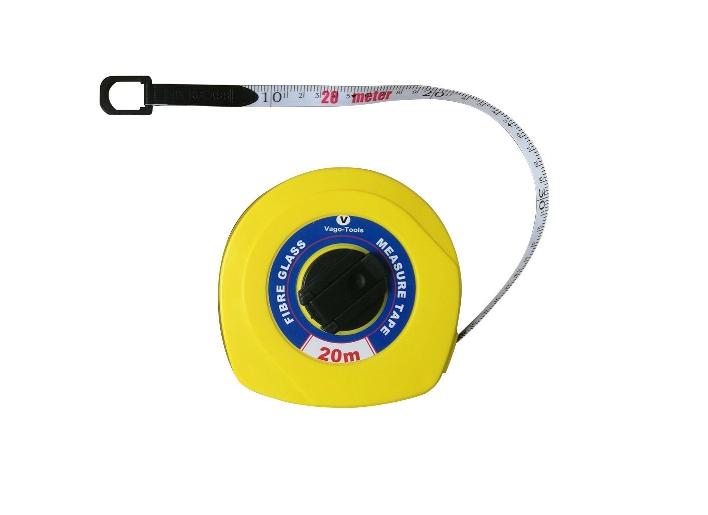 VaGo-Tools Maßband 1x Rollmassband 20m Kapselbandmass mit Drehkurbel