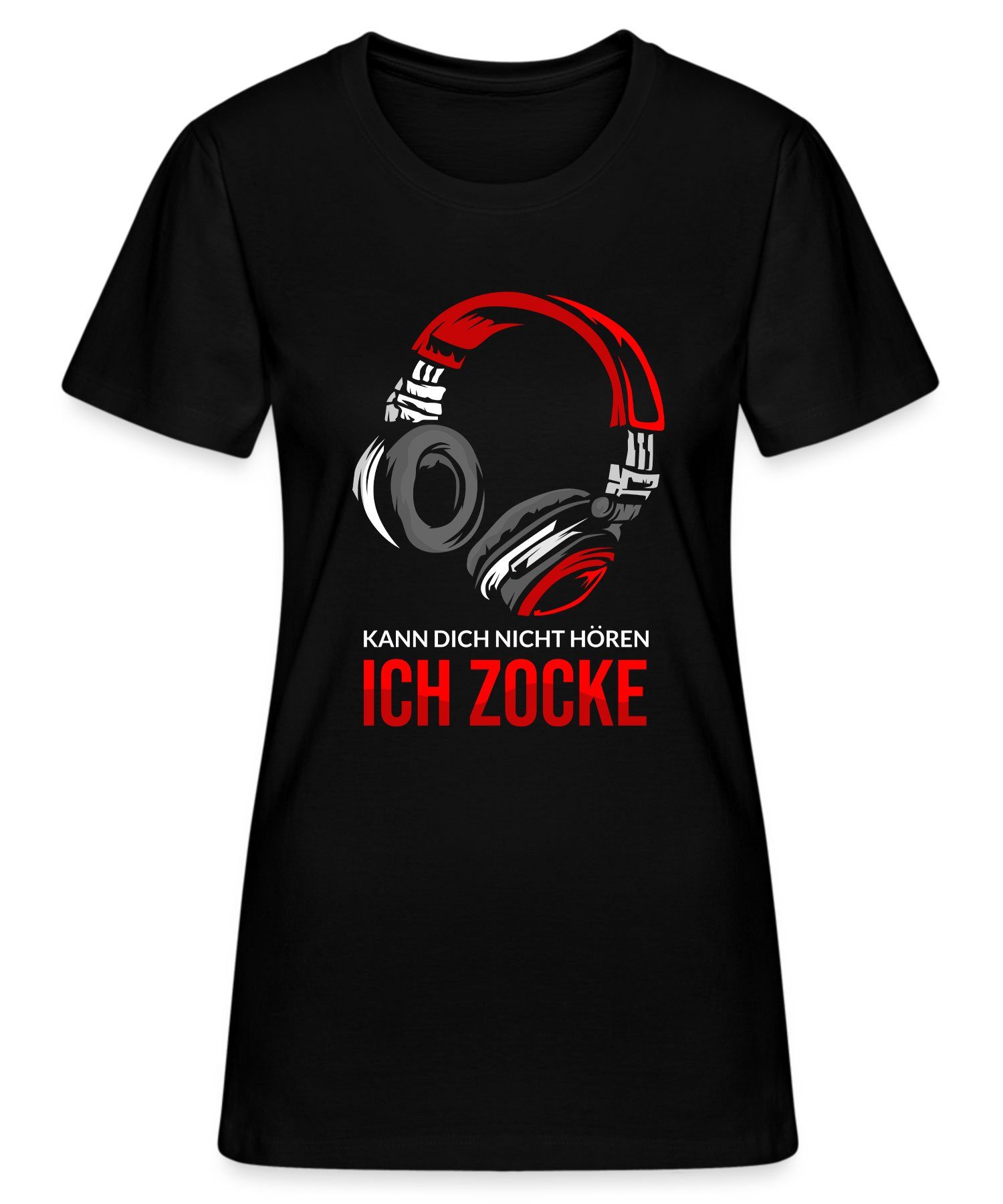 Quattro Formatee Zocken Gamer - T-Shirt Gaming (1-tlg) Kopfhörer Ich Kurzarmshirt Damen Zocke