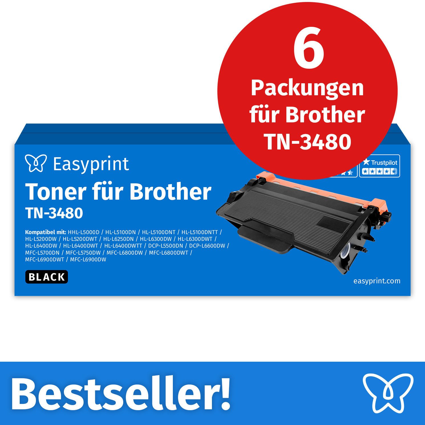 Easyprint Tonerpatrone, (Packung, 6-St)
