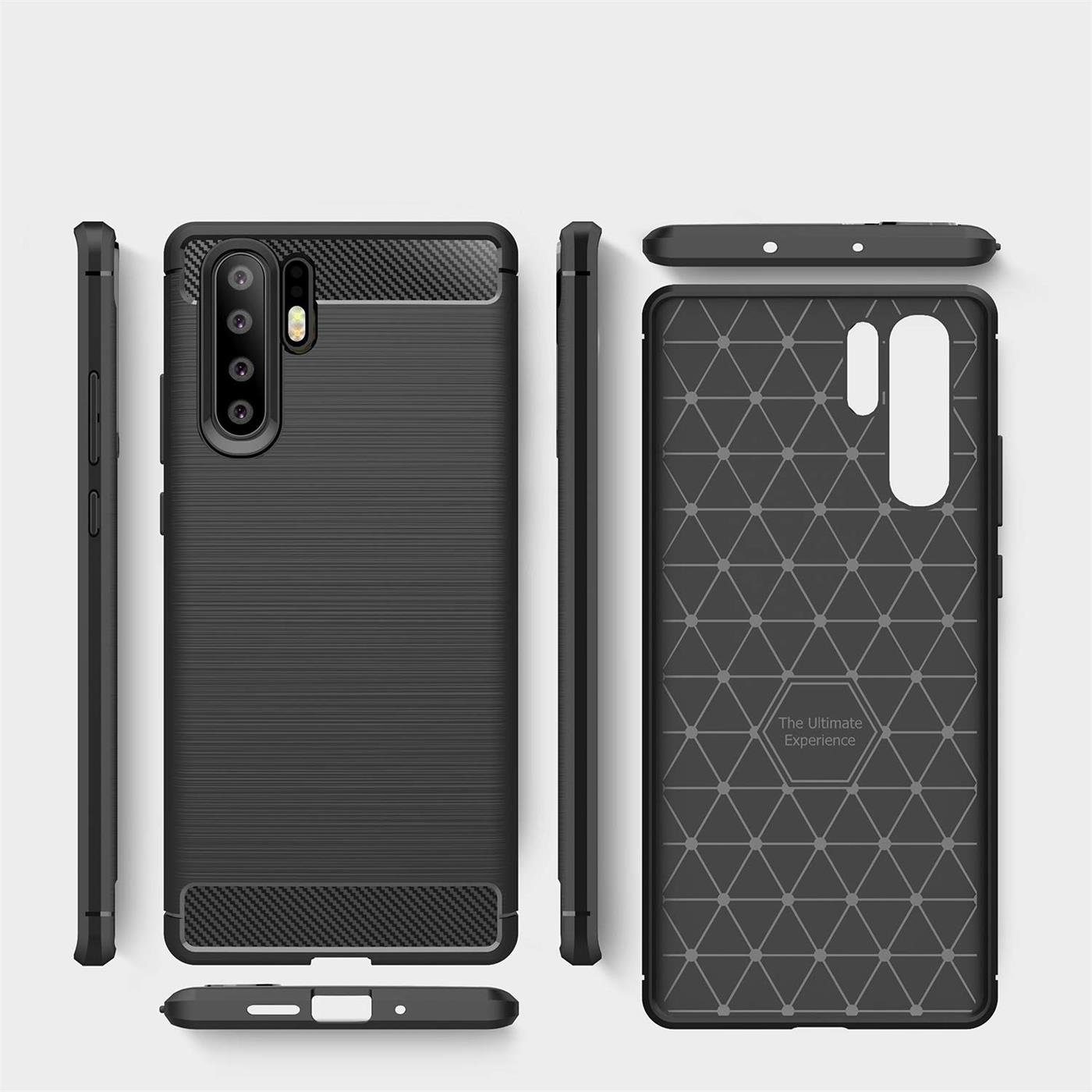 CoolGadget Handyhülle Carbon Handy Hülle für Huawei P30 Pro 6,5 Zoll, robuste Telefonhülle Case Schutzhülle für P30 Pro Hülle
