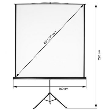 tectake Beamer Leinwand Stativ Deckeneinbauleinwand