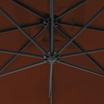 möbelando Sonnenschirm Hüttingen, L/B/H: 250x250x260 cm, aus Stoff, Stahl in Terracotta-Rot