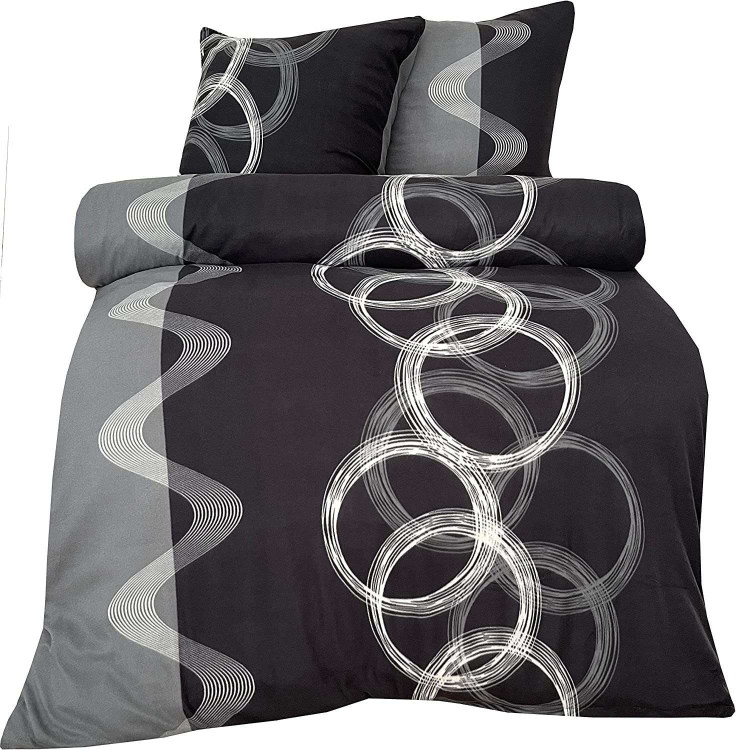 One Home Bettwäsche Winter Fleece, Fleece, 2 teilig, modern und Kreise, kus günstig online kaufen