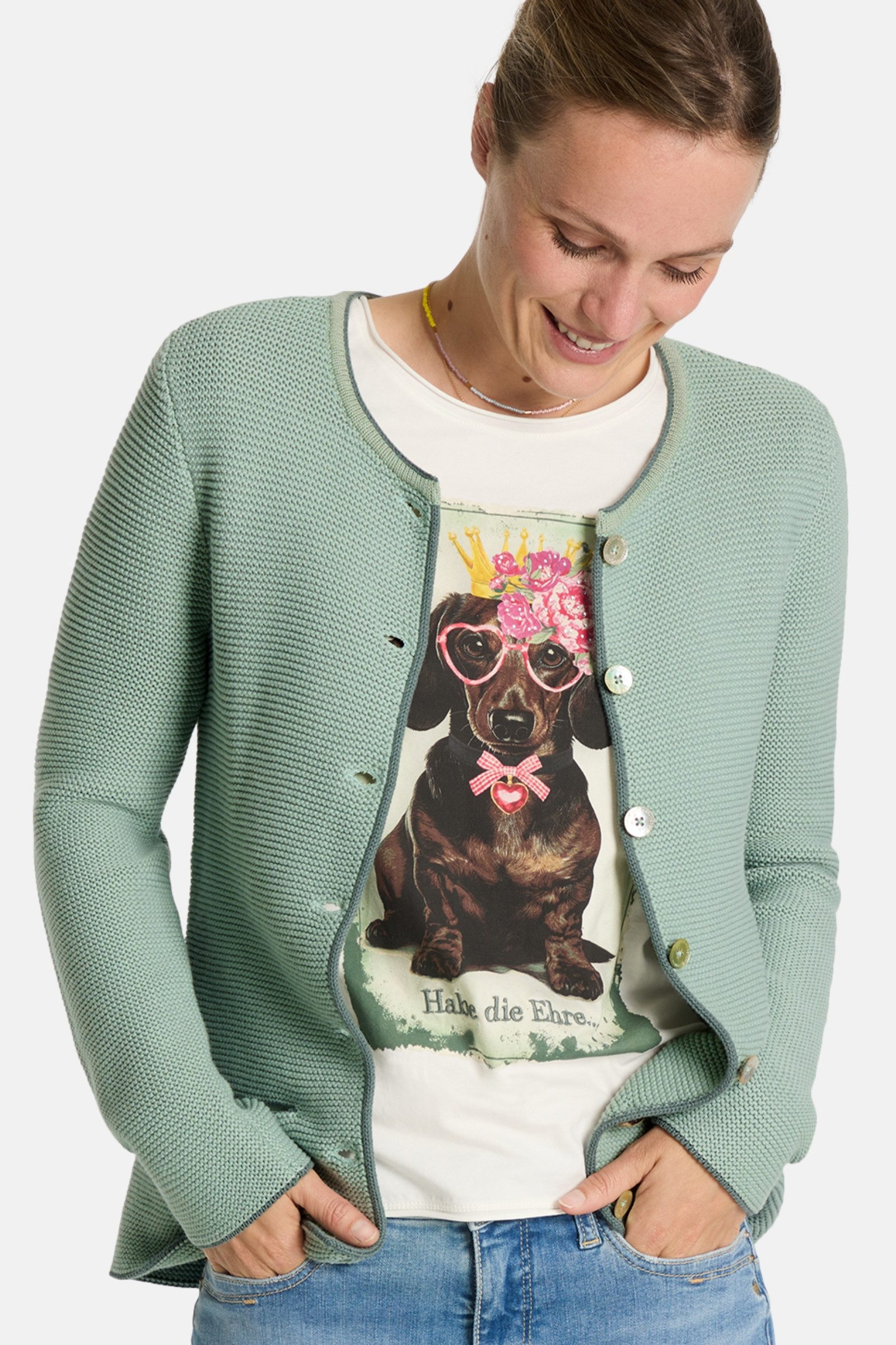 Lieblingsstück Trachtenstrickjacke Trachten Strickjacke - ZARA II - salbei günstig online kaufen